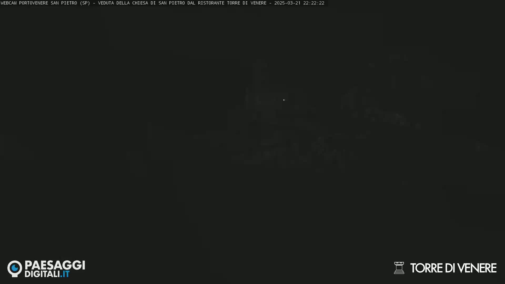 A very dark, nighttime image shows a blurry, indistinct view of a scene, possibly buildings, under a clear sky.