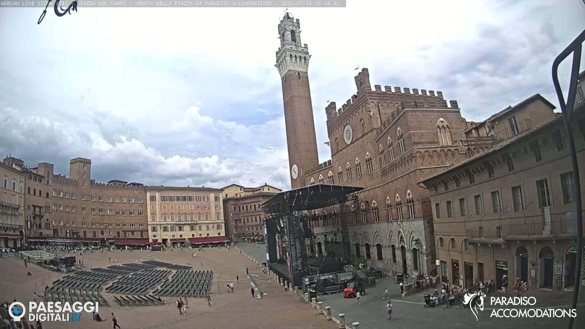 Siena , Piazza del Campo II Square Live Cam - Tuscany, Italy