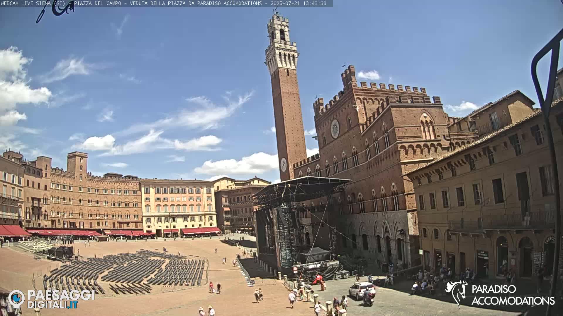 Siena , Piazza del Campo II Square Live Cam - Tuscany, Italy