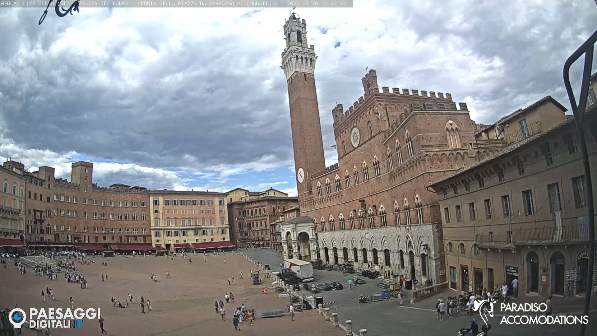 Siena , Piazza del Campo II Square Live Cam - Tuscany, Italy