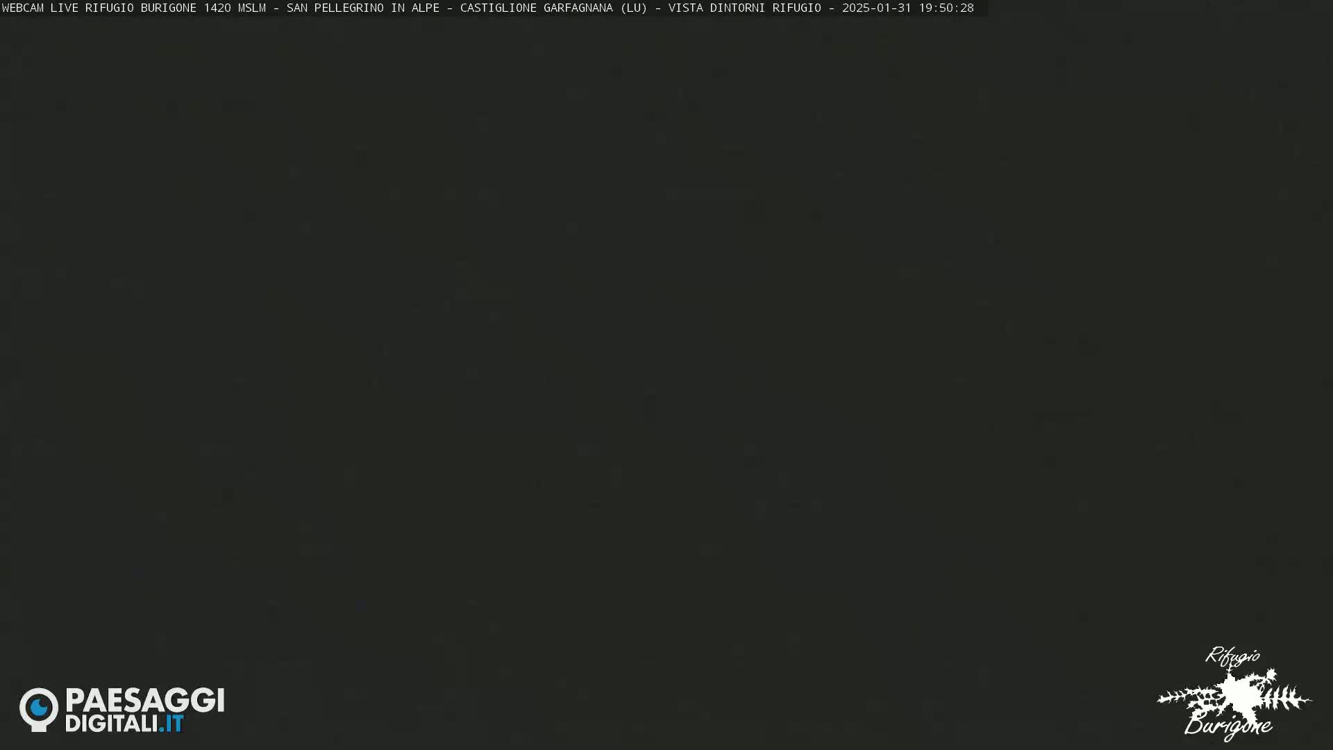 A dark, nighttime image shows a completely black screen.