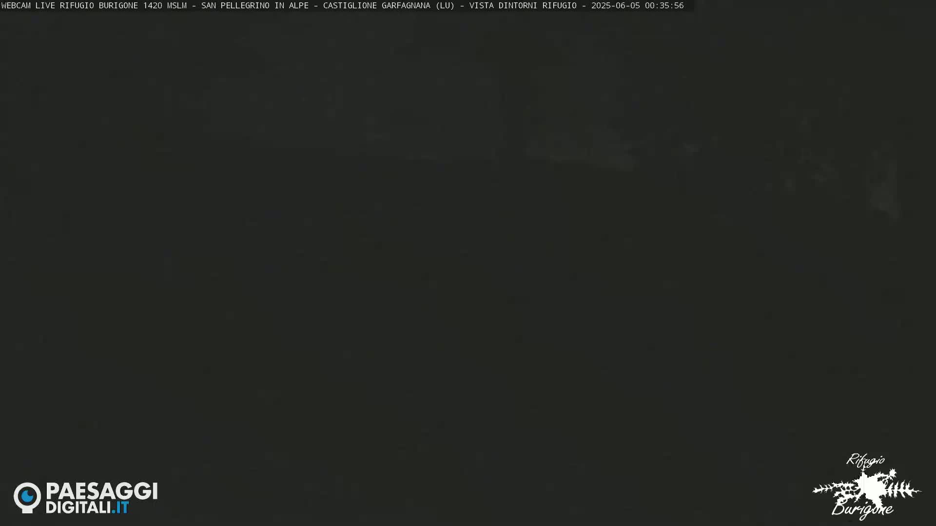 A dark, nighttime view of an indistinct landscape.