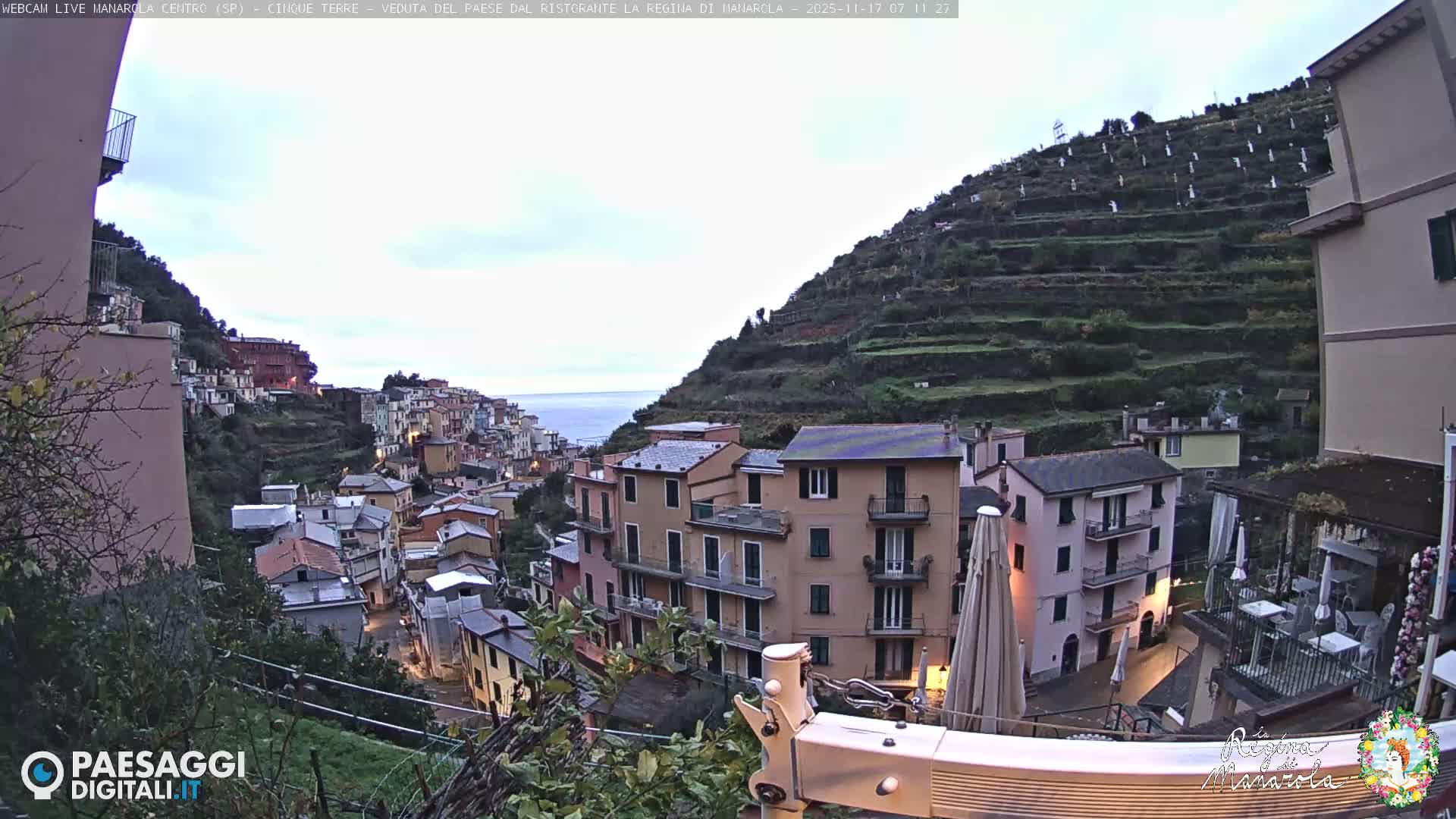 Cinque Terre, Manarola Village Main Square Live Cam - La Spezia, Linguria, Italy