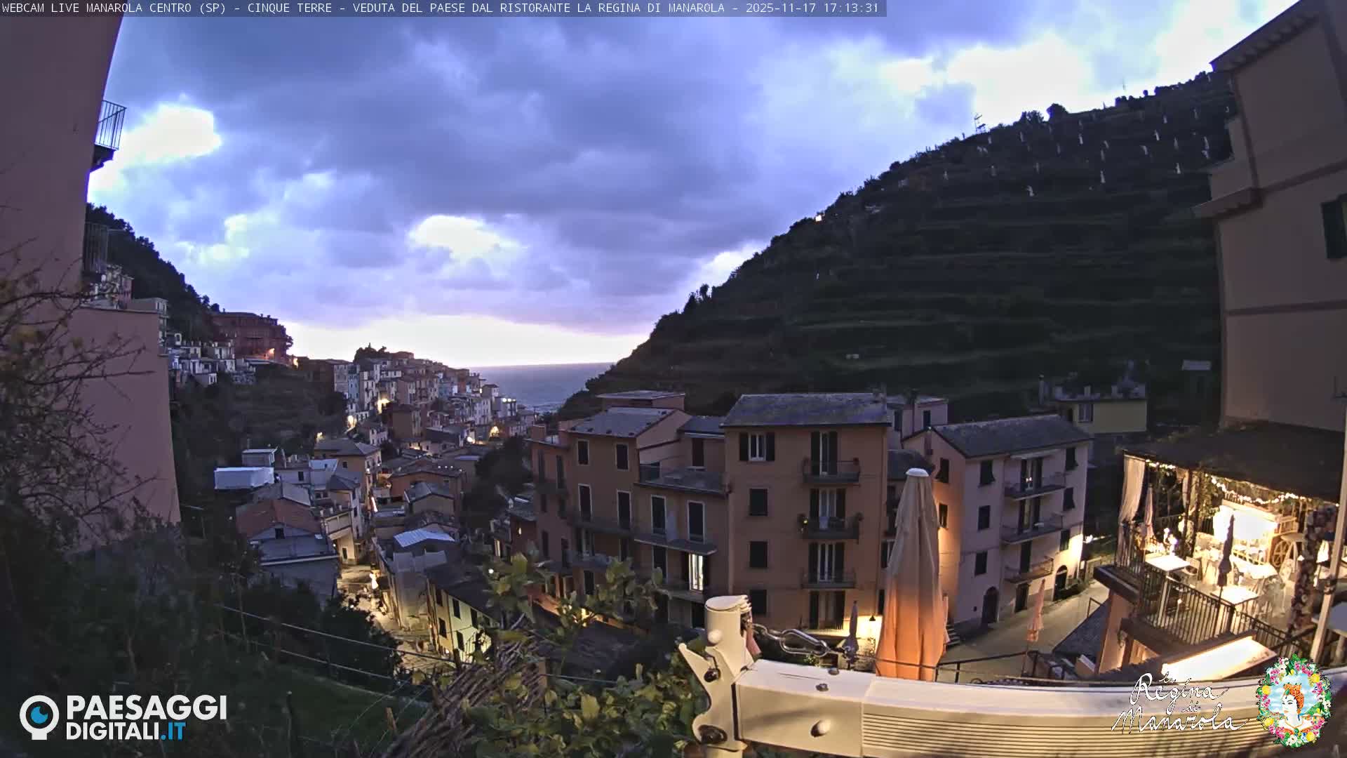Cinque Terre, Manarola Village Main Square Live Cam - La Spezia, Linguria, Italy