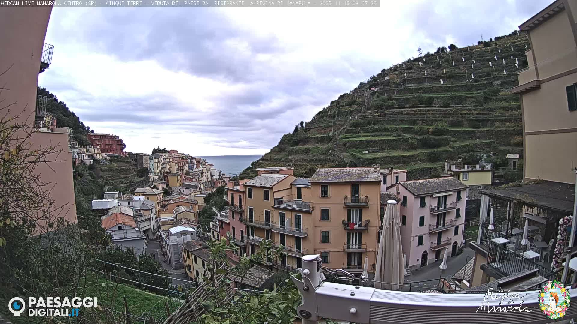 Cinque Terre, Manarola Village Main Square Live Cam - La Spezia, Linguria, Italy