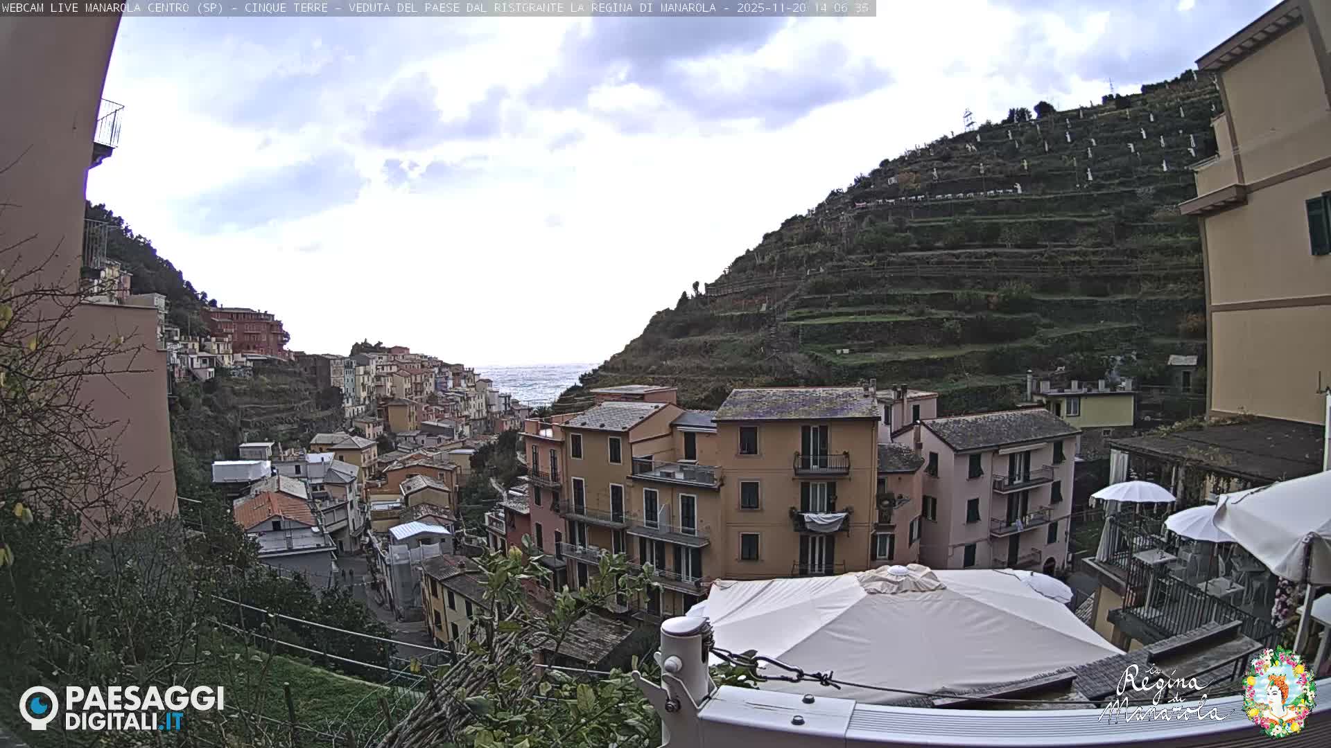 Cinque Terre, Manarola Village Main Square Live Cam - La Spezia, Linguria, Italy