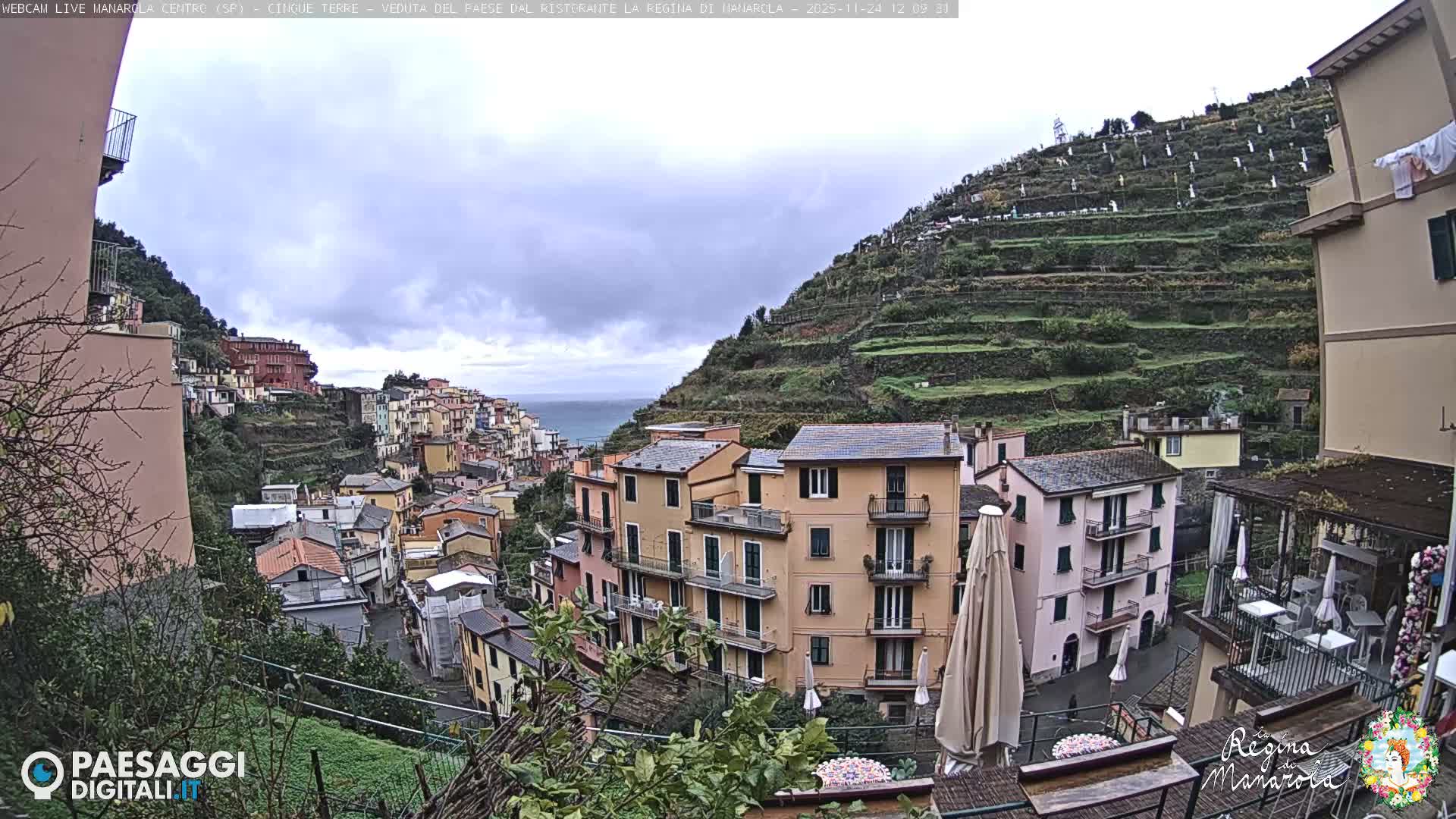 Cinque Terre, Manarola Village Main Square Live Cam - La Spezia, Linguria, Italy