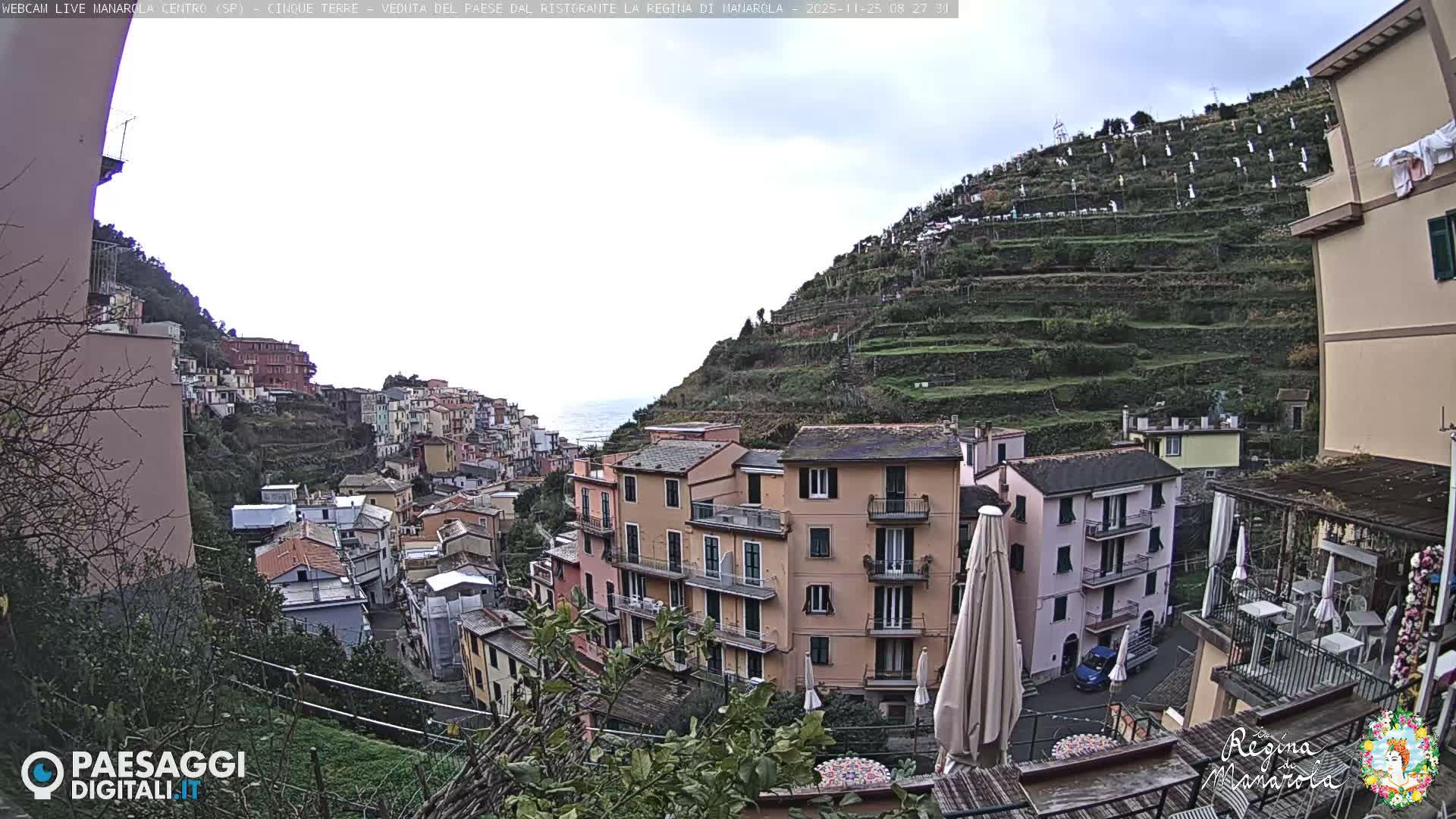 Cinque Terre, Manarola Village Main Square Live Cam - La Spezia, Linguria, Italy