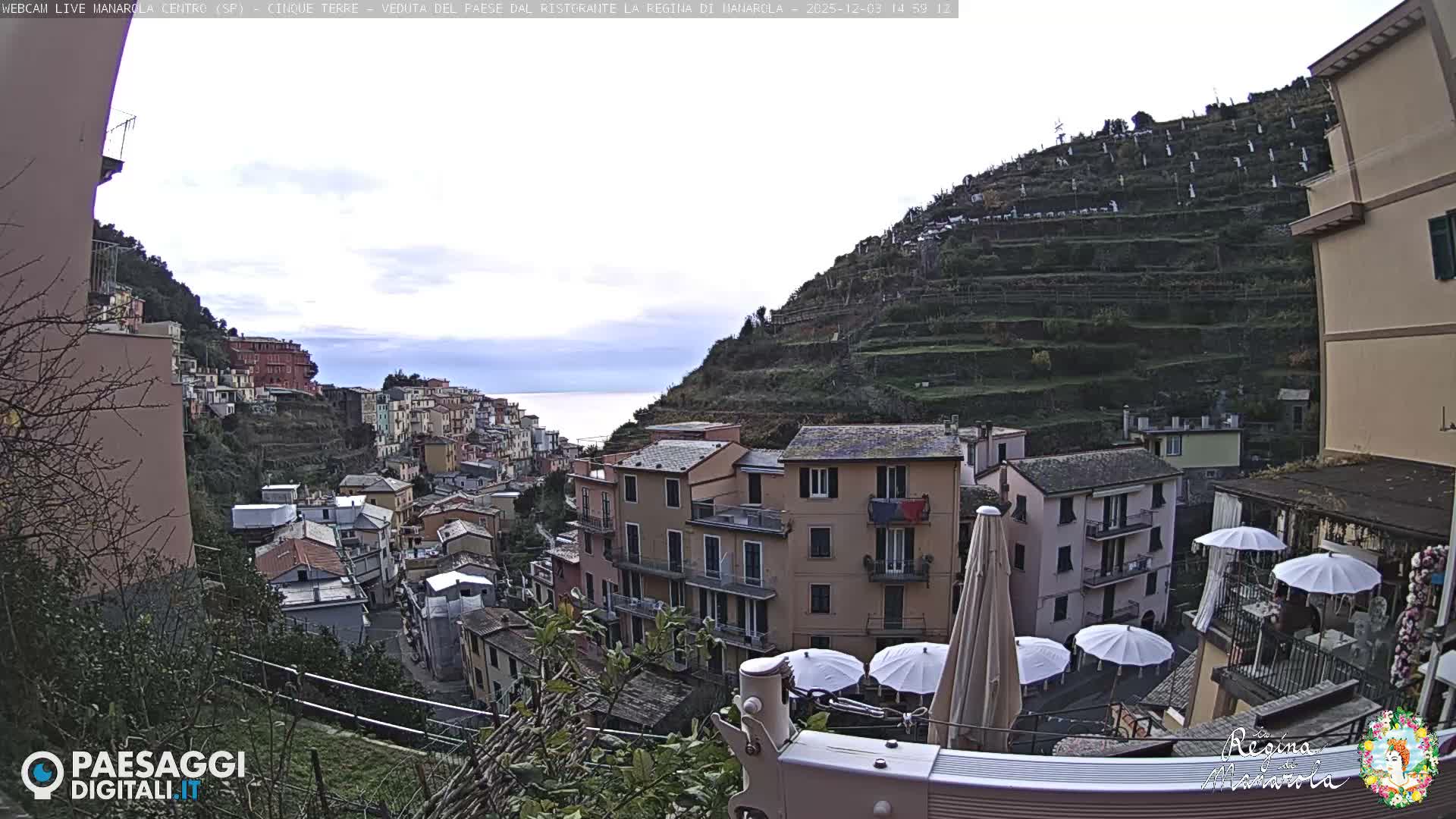 Cinque Terre, Manarola Village Main Square Live Cam - La Spezia, Linguria, Italy