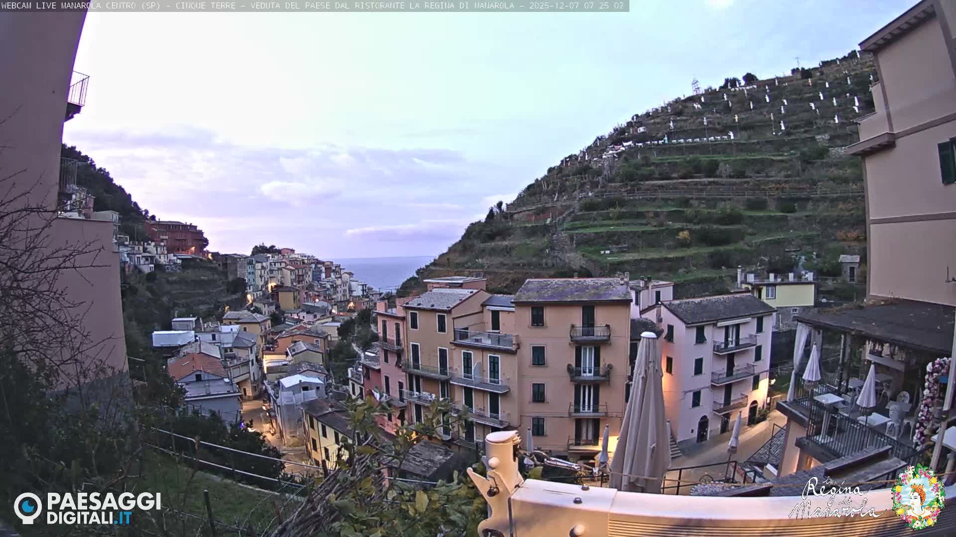 Cinque Terre, Manarola Village Main Square Live Cam - La Spezia, Linguria, Italy