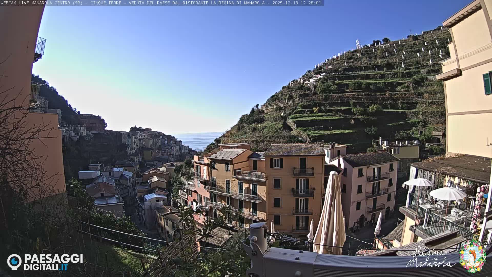 Cinque Terre, Manarola Village Main Square Live Cam - La Spezia, Linguria, Italy