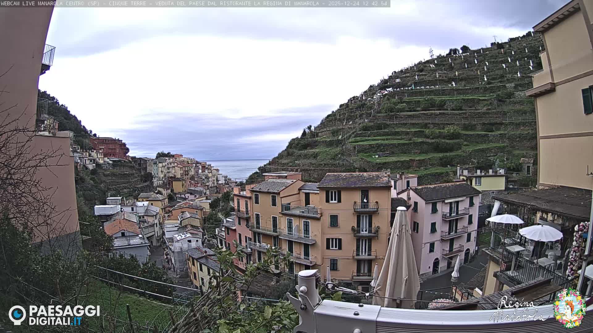 Cinque Terre, Manarola Village Main Square Live Cam - La Spezia, Linguria, Italy
