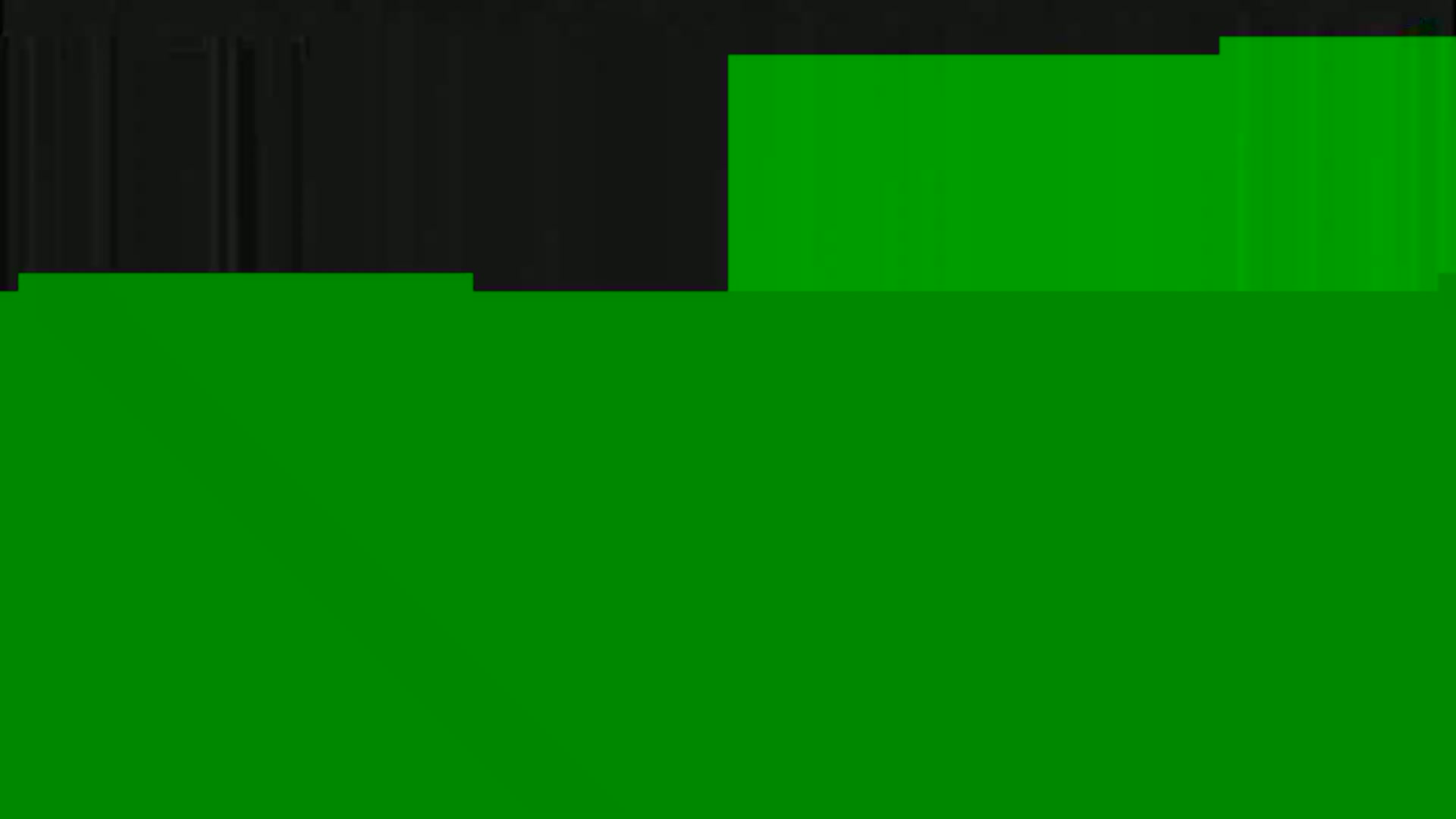 The image shows a solid green background with a smaller dark gray section at the top.