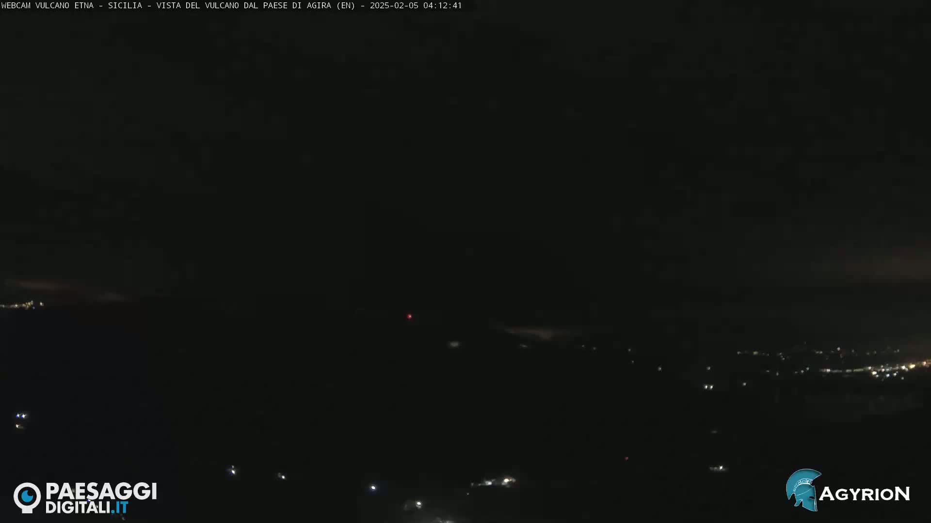 Etna Volcano Panaromic Live Cam from Agira - Enna, Scily, Italy