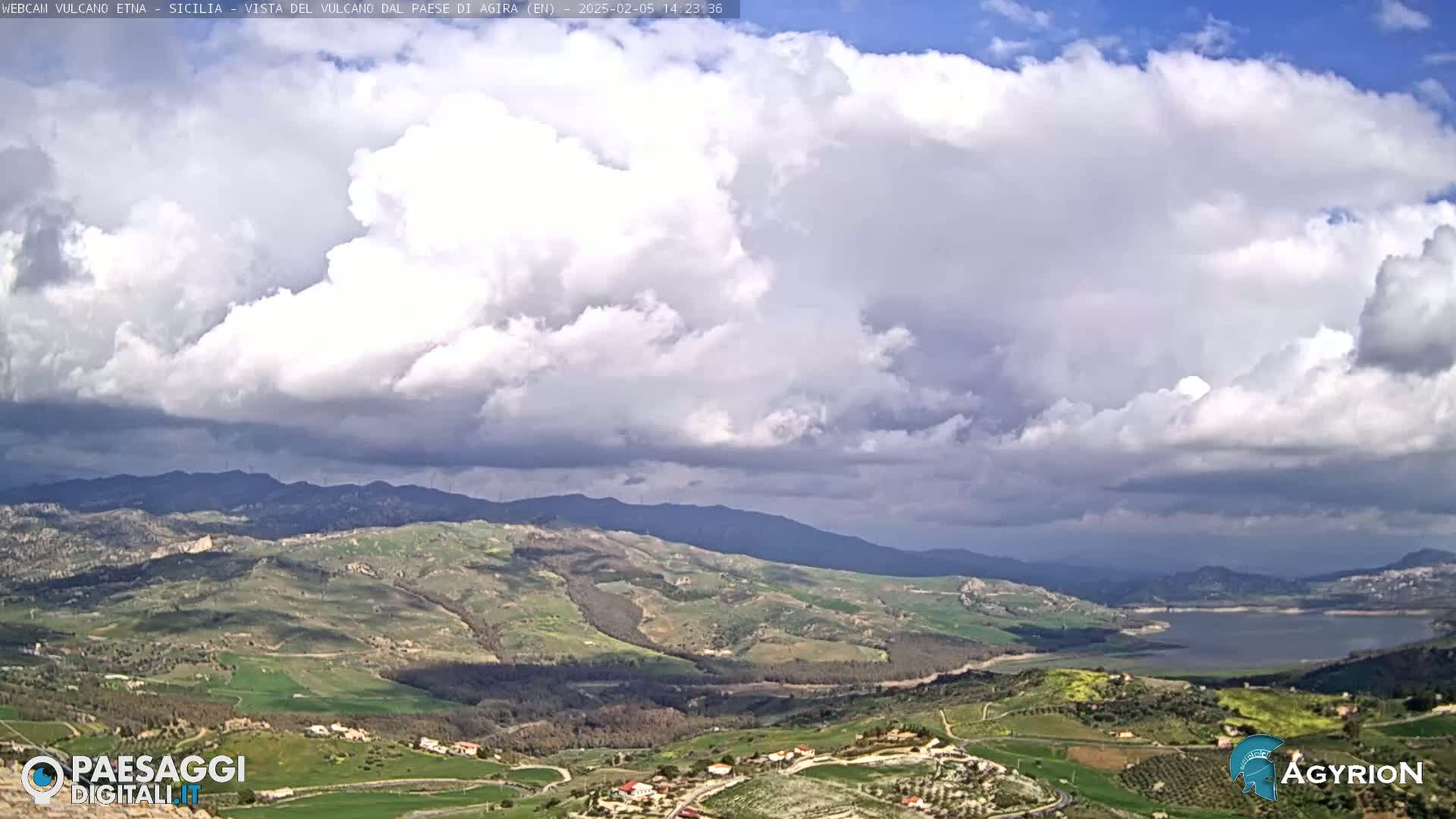 Etna Volcano Panaromic Live Cam from Agira - Enna, Scily, Italy