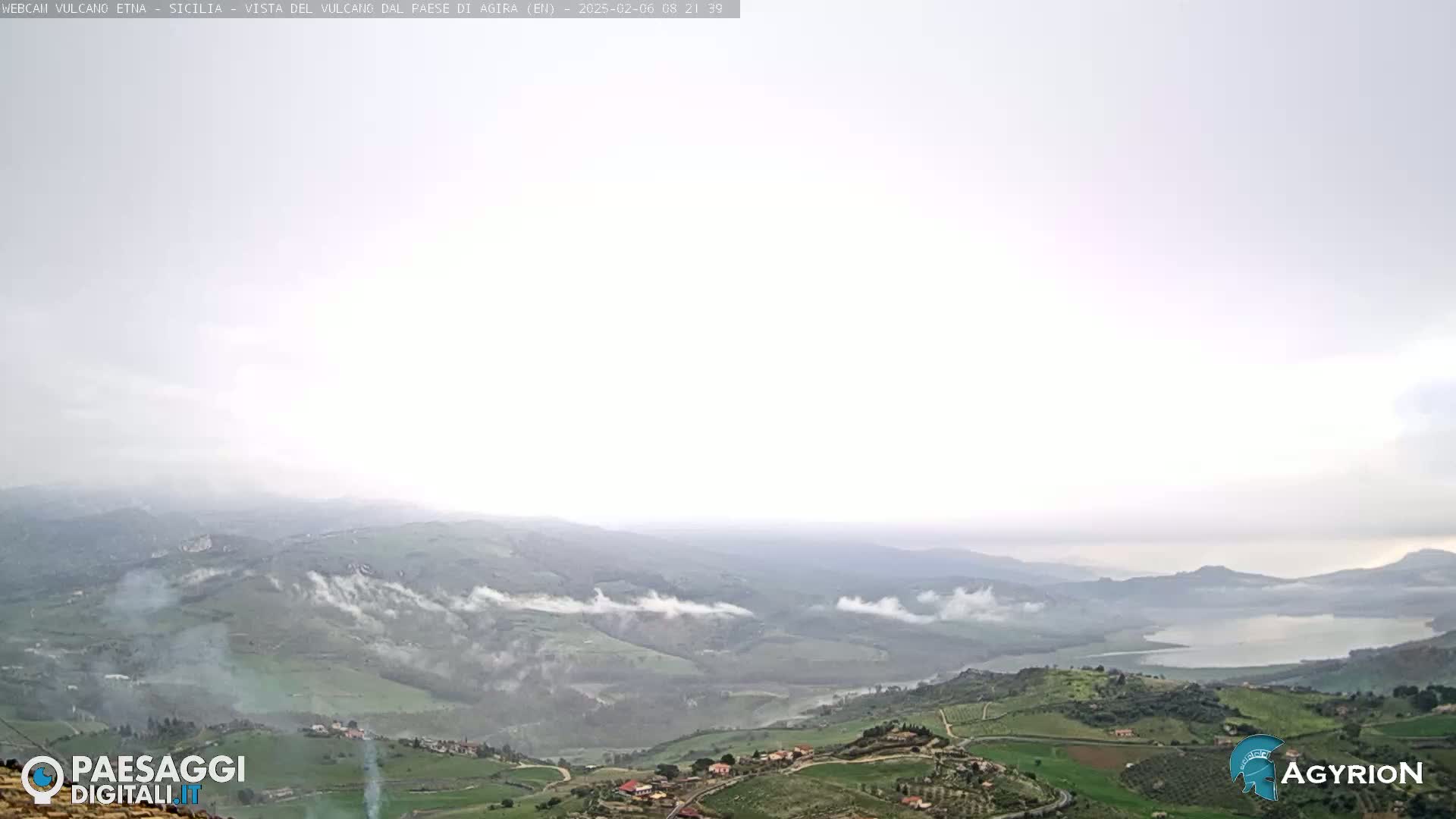 Etna Volcano Panaromic Live Cam from Agira - Enna, Scily, Italy