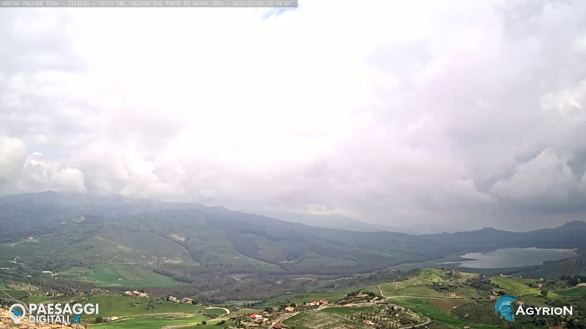 Etna Volcano Panaromic Live Cam from Agira - Enna, Scily, Italy