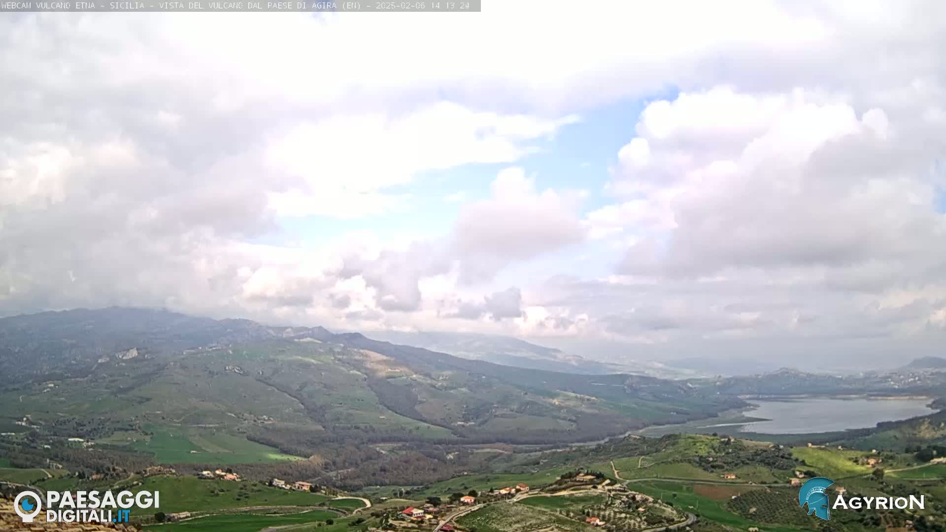 Etna Volcano Panaromic Live Cam from Agira - Enna, Scily, Italy