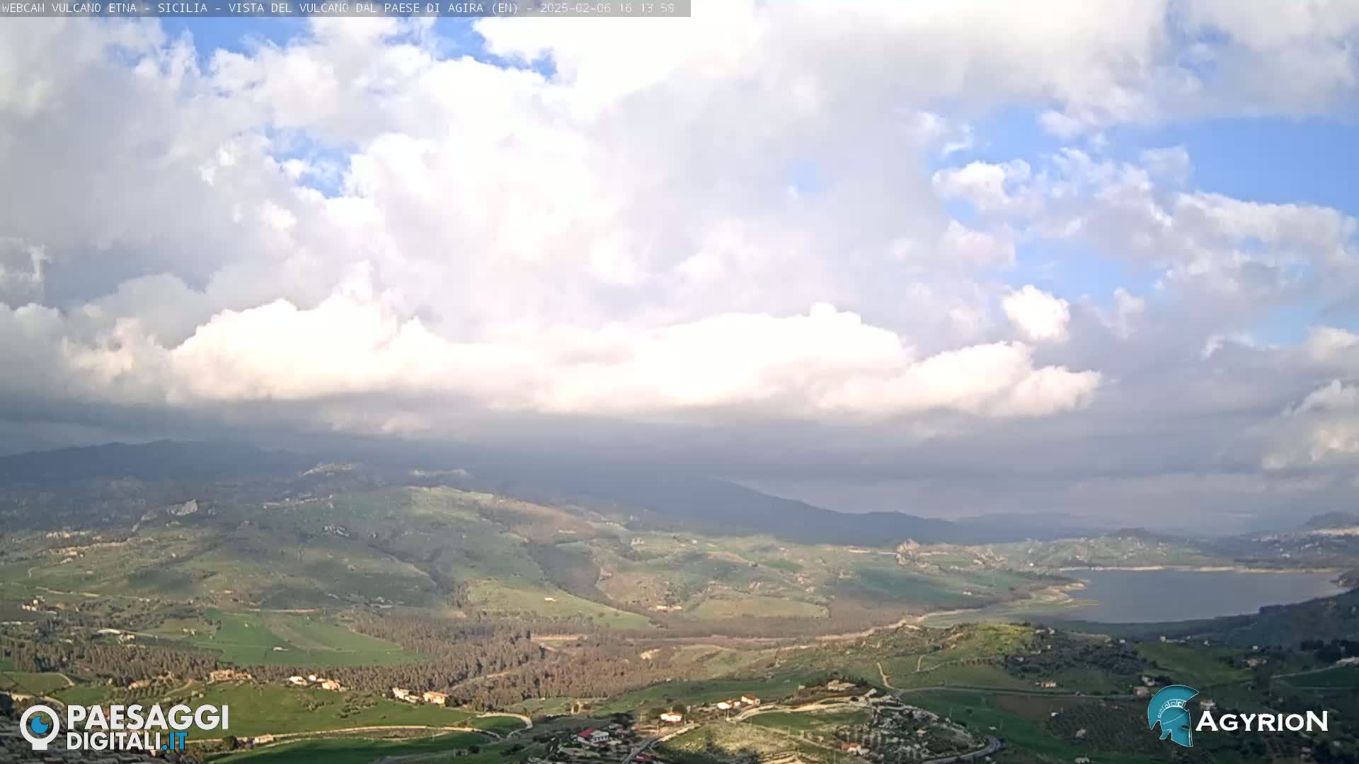Etna Volcano Panaromic Live Cam from Agira - Enna, Scily, Italy