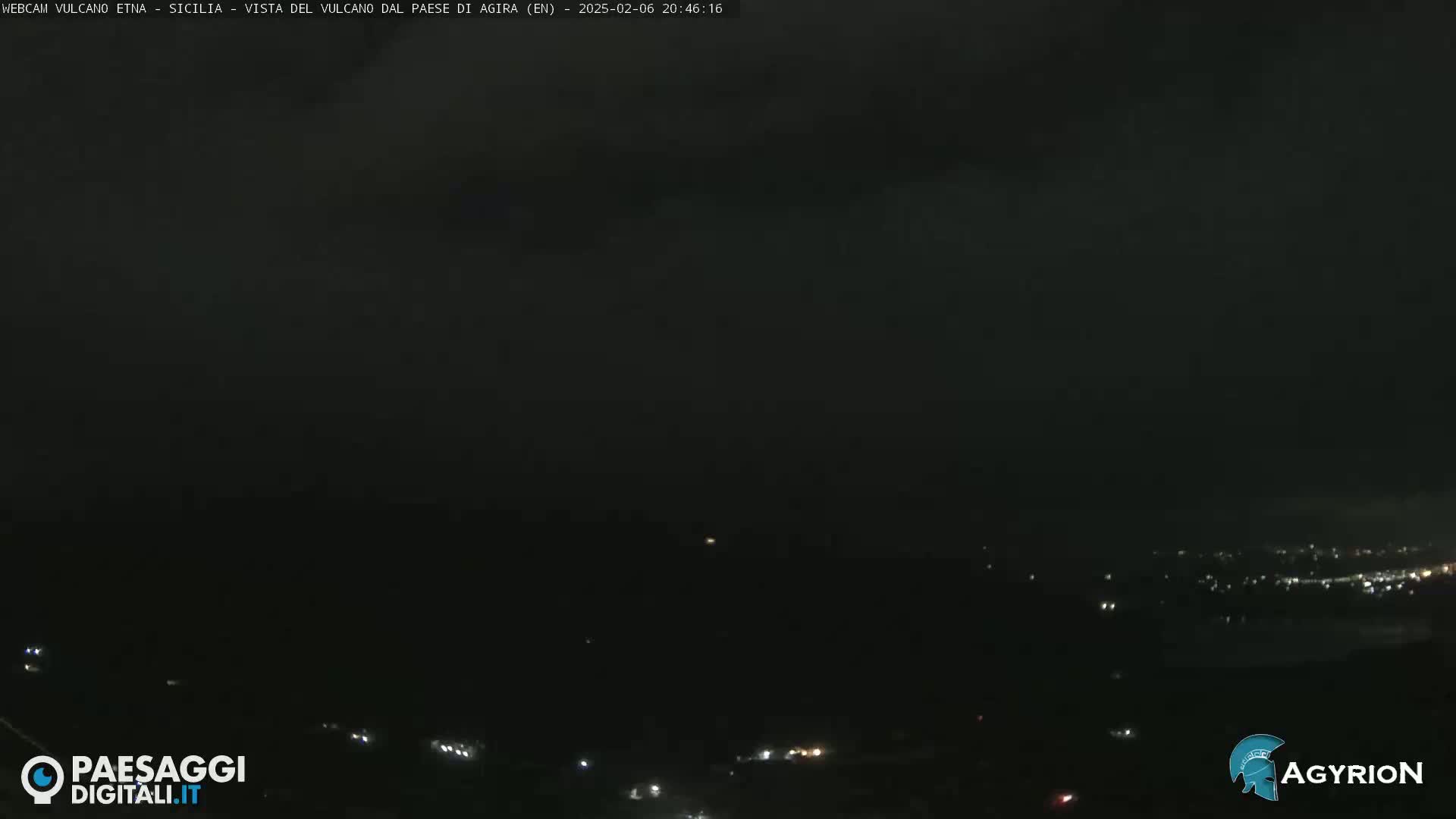 Etna Volcano Panaromic Live Cam from Agira - Enna, Scily, Italy
