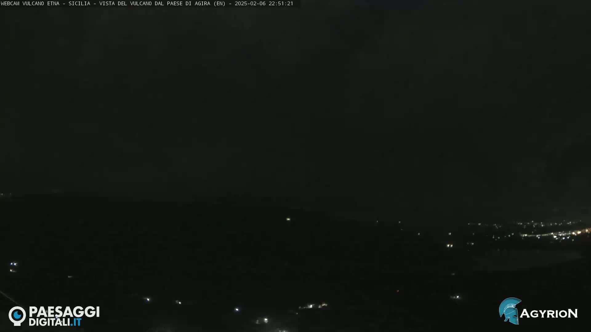 Etna Volcano Panaromic Live Cam from Agira - Enna, Scily, Italy