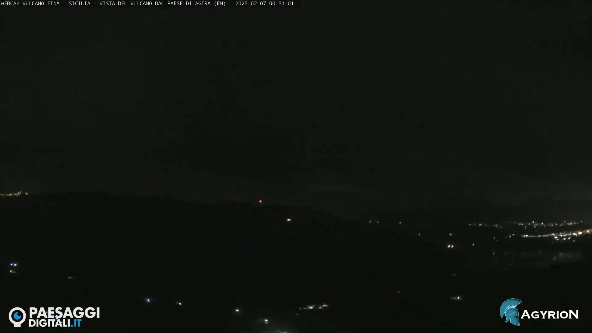 Etna Volcano Panaromic Live Cam from Agira - Enna, Scily, Italy
