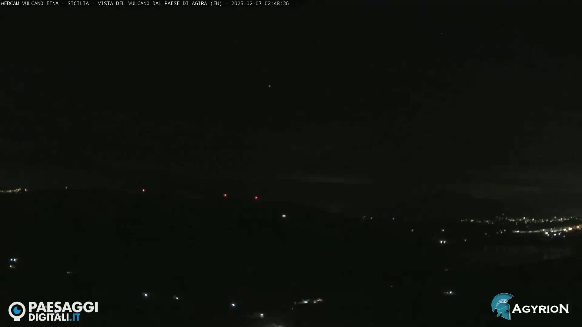 Etna Volcano Panaromic Live Cam from Agira - Enna, Scily, Italy