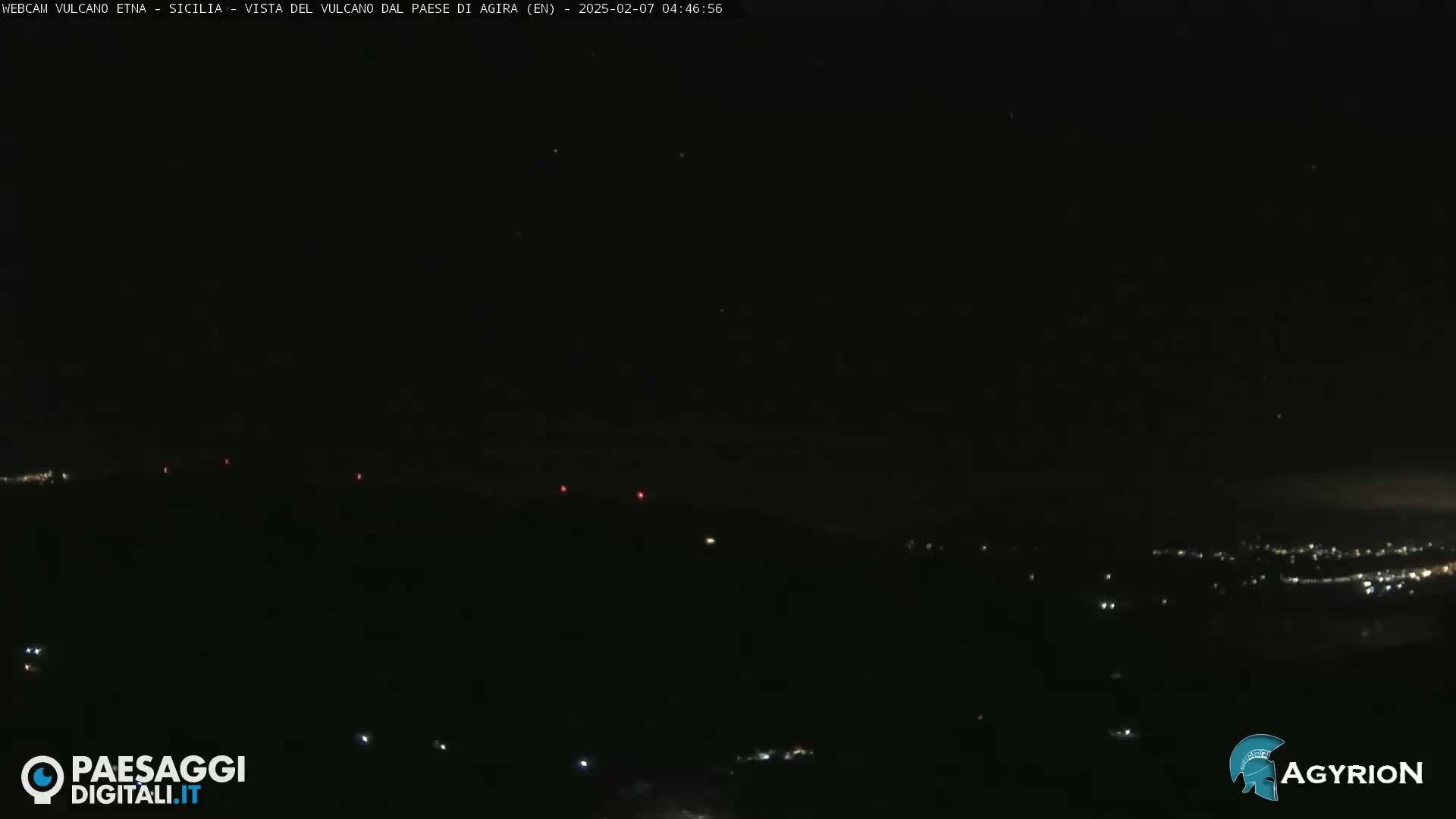 Etna Volcano Panaromic Live Cam from Agira - Enna, Scily, Italy
