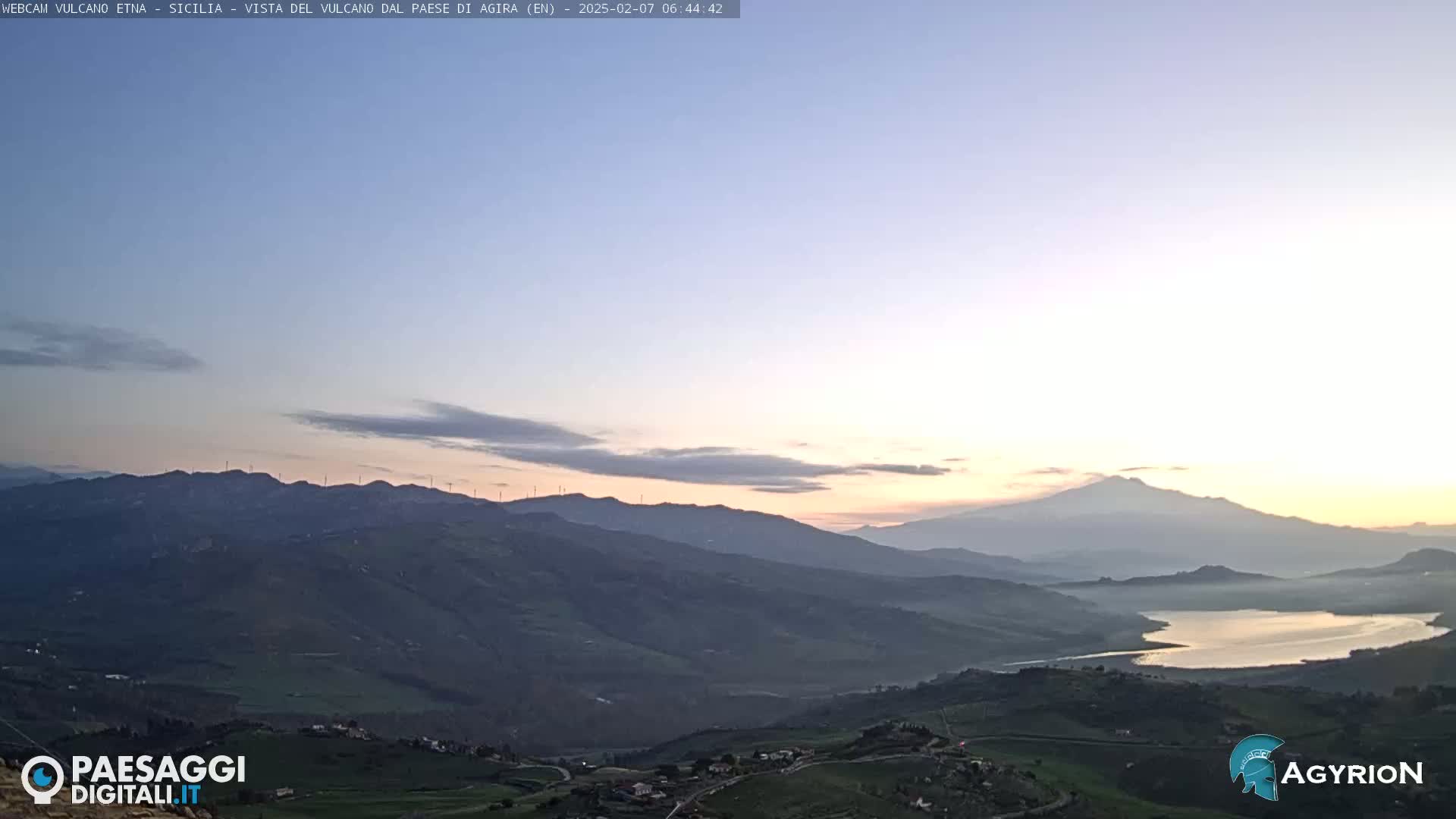 Etna Volcano Panaromic Live Cam from Agira - Enna, Scily, Italy