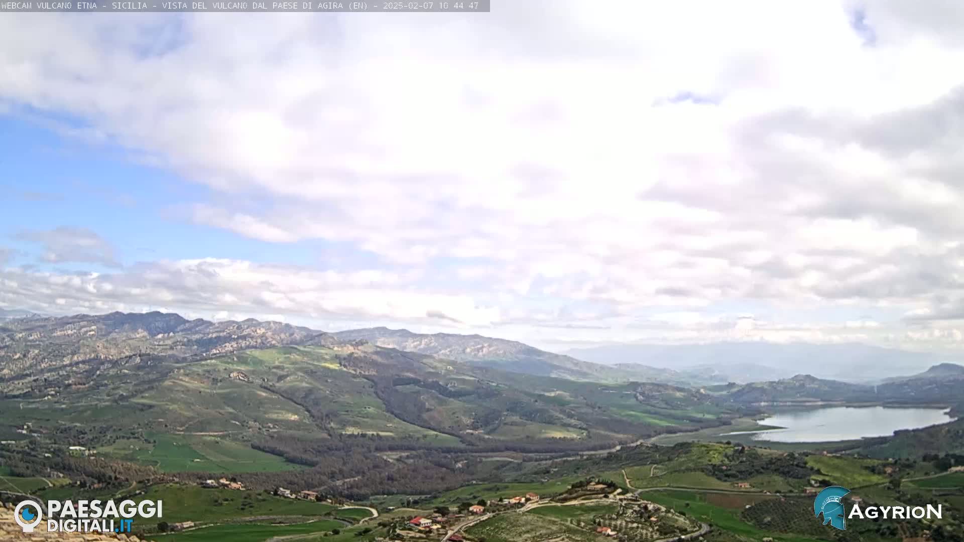 Etna Volcano Panaromic Live Cam from Agira - Enna, Scily, Italy