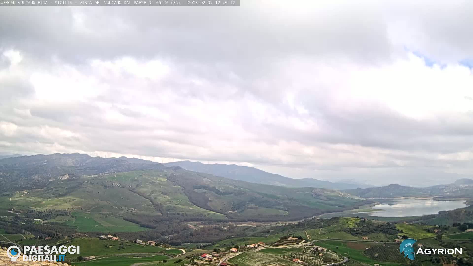 Etna Volcano Panaromic Live Cam from Agira - Enna, Scily, Italy