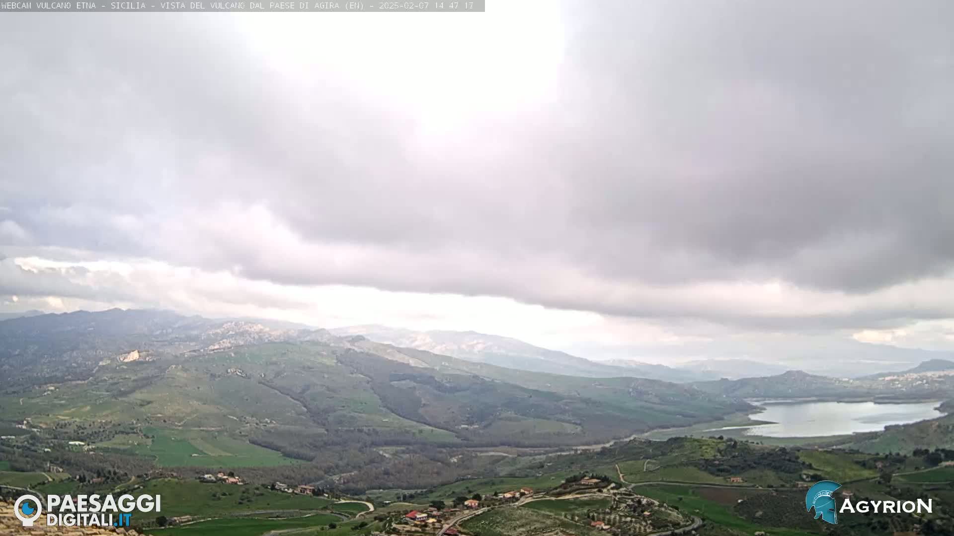 Etna Volcano Panaromic Live Cam from Agira - Enna, Scily, Italy