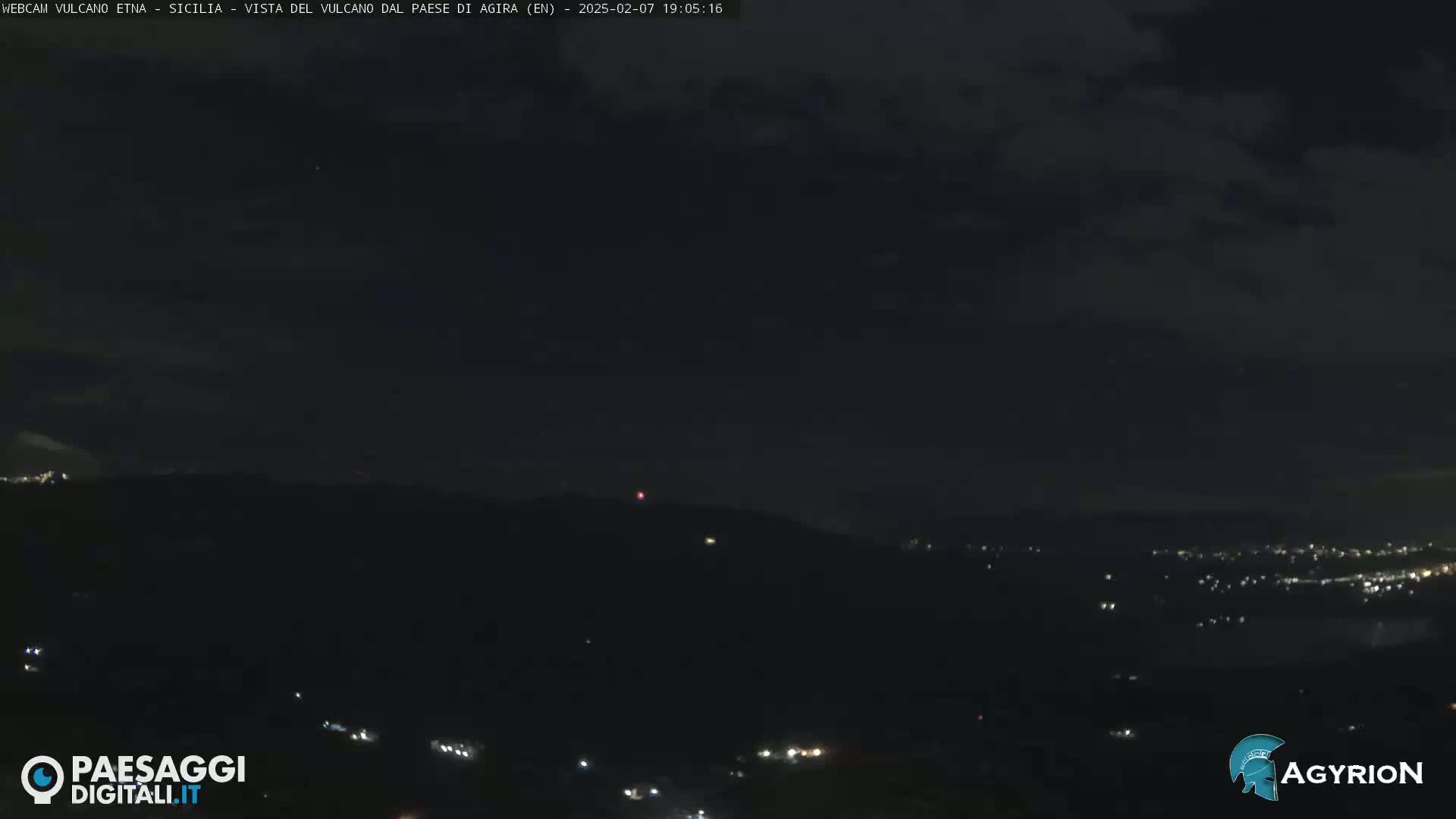 Etna Volcano Panaromic Live Cam from Agira - Enna, Scily, Italy