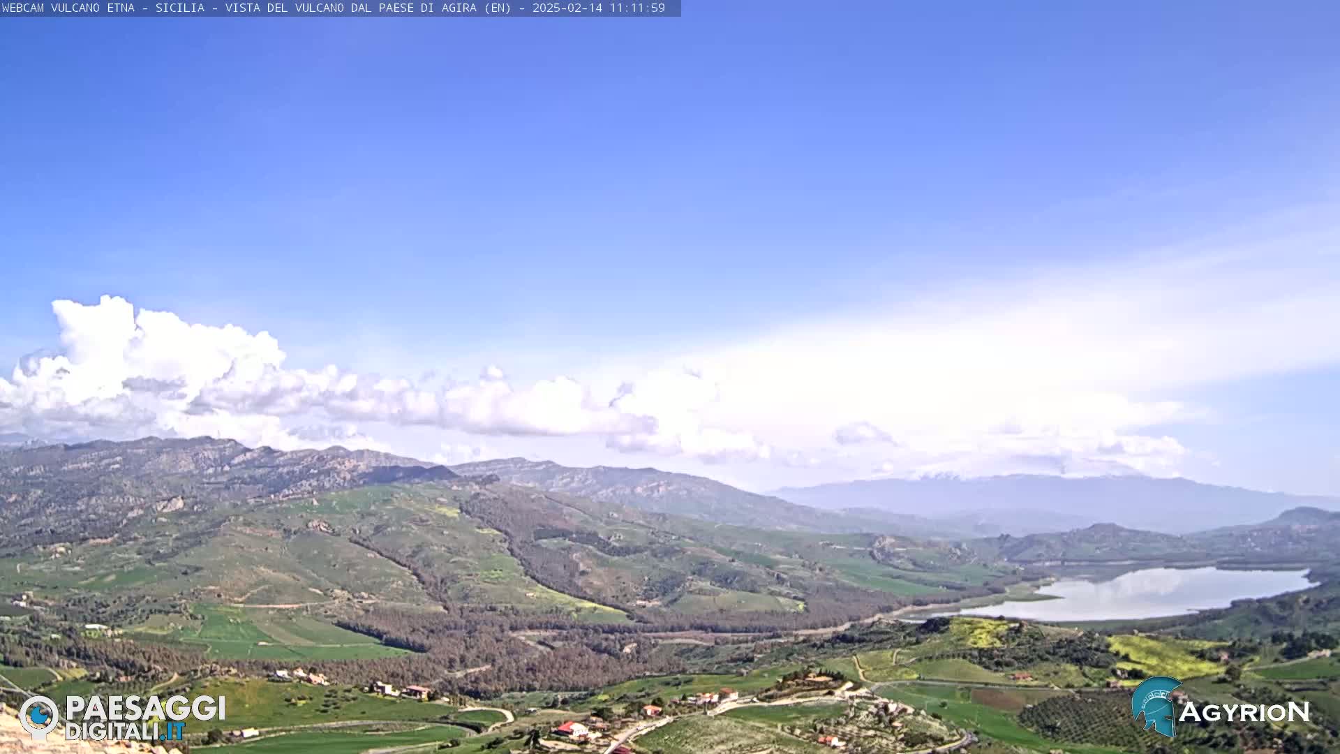 Etna Volcano Panaromic Live Cam from Agira - Enna, Scily, Italy