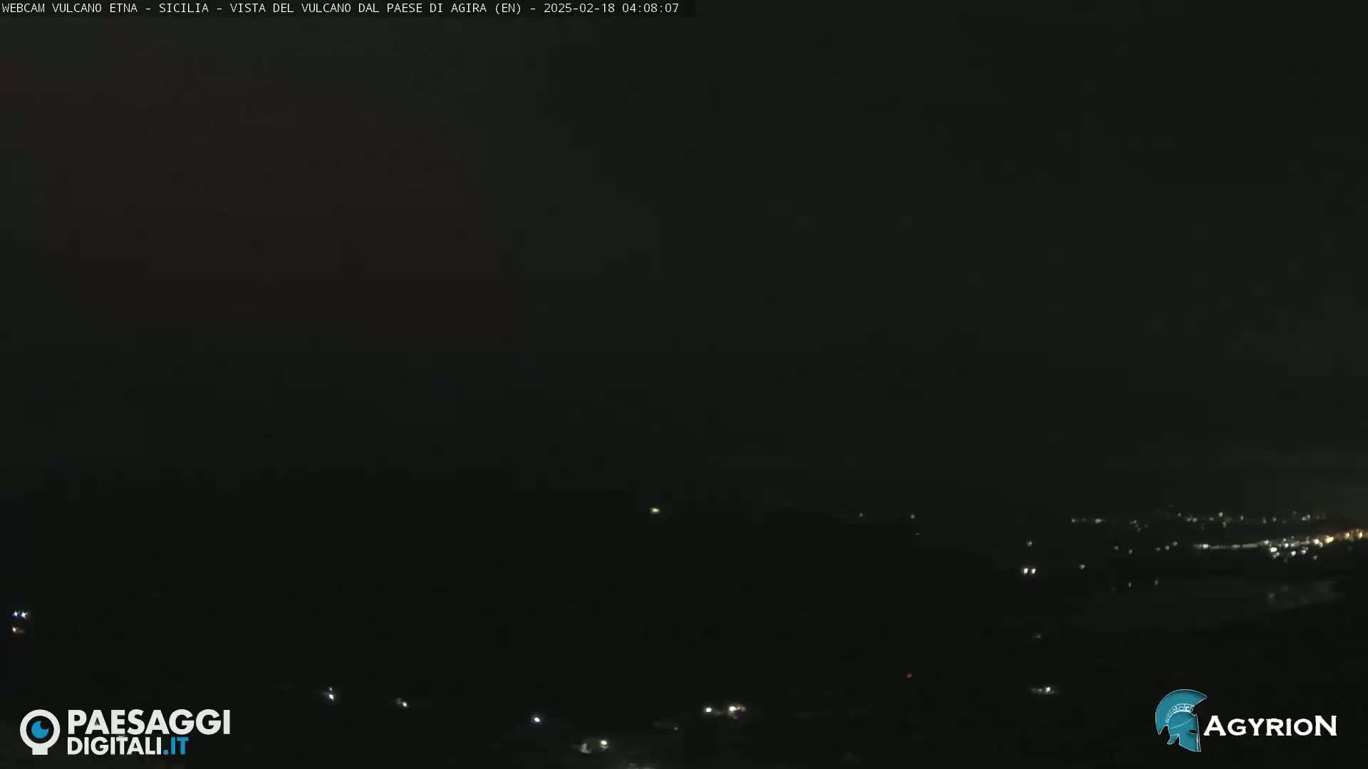 Etna Volcano Panaromic Live Cam from Agira - Enna, Scily, Italy