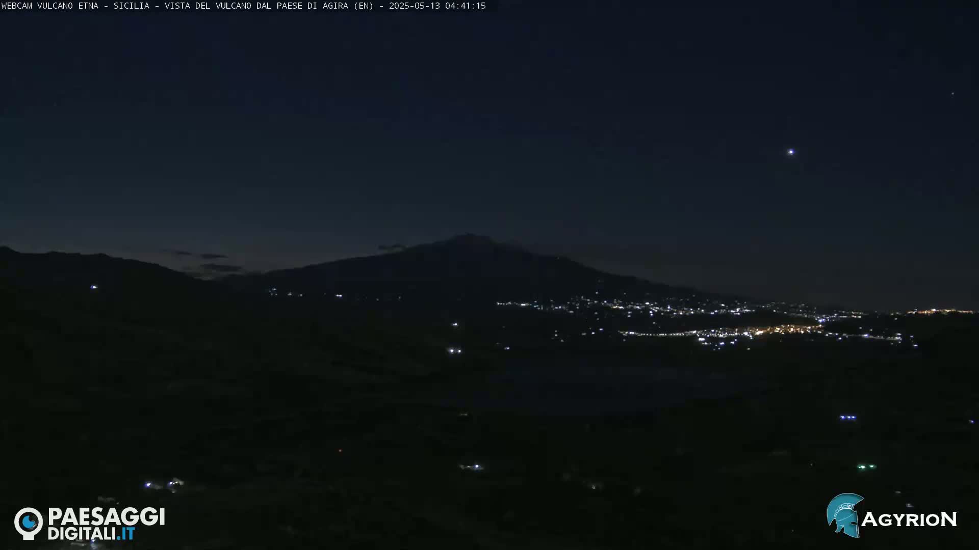 Etna Volcano Panaromic Live Cam from Agira - Enna, Scily, Italy