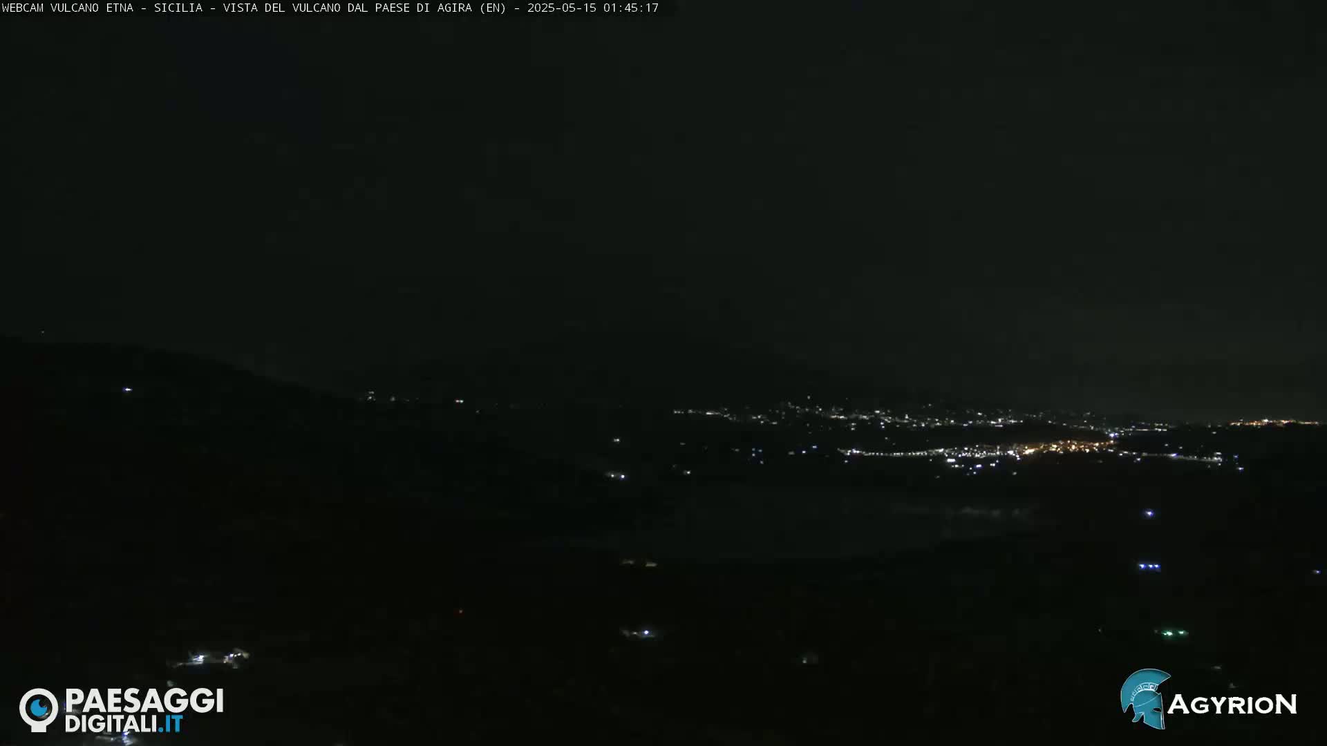 Etna Volcano Panaromic Live Cam from Agira - Enna, Scily, Italy