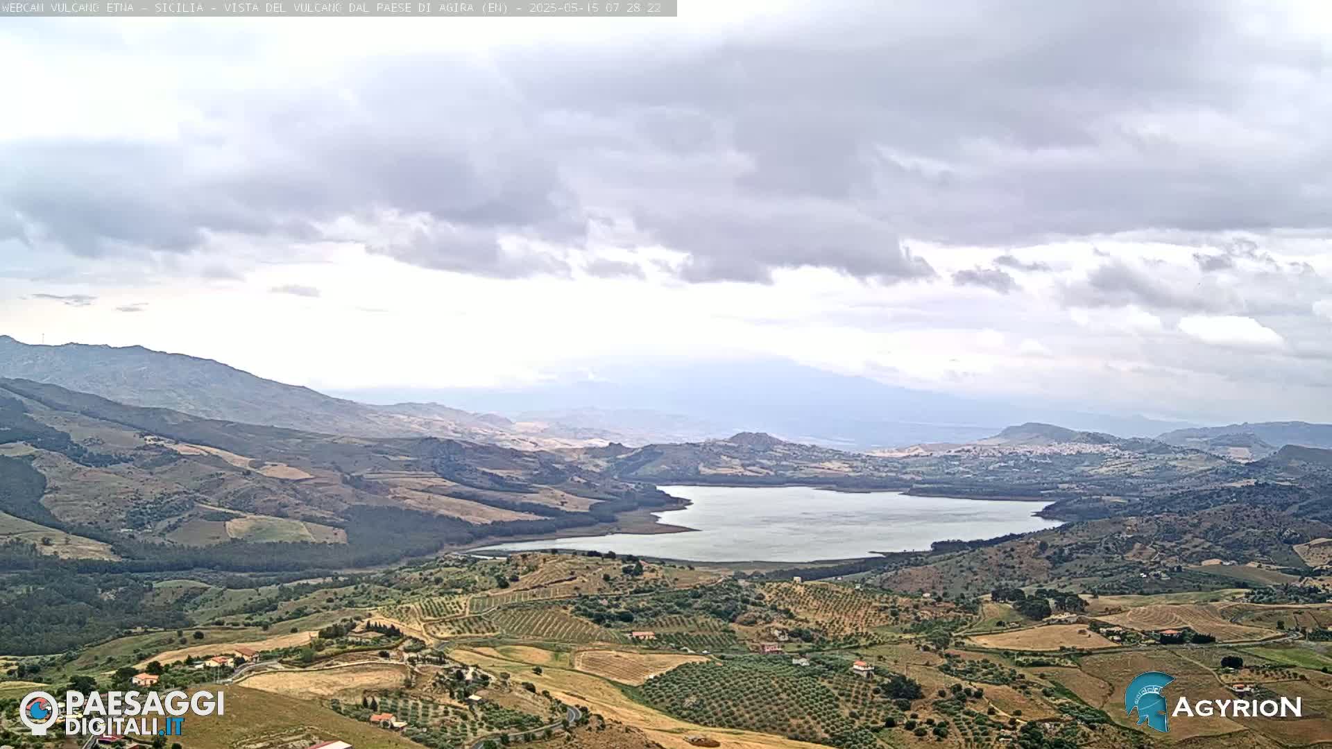 Etna Volcano Panaromic Live Cam from Agira - Enna, Scily, Italy