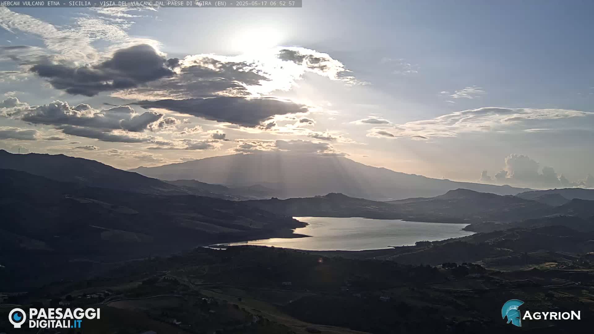 Etna Volcano Panaromic Live Cam from Agira - Enna, Scily, Italy