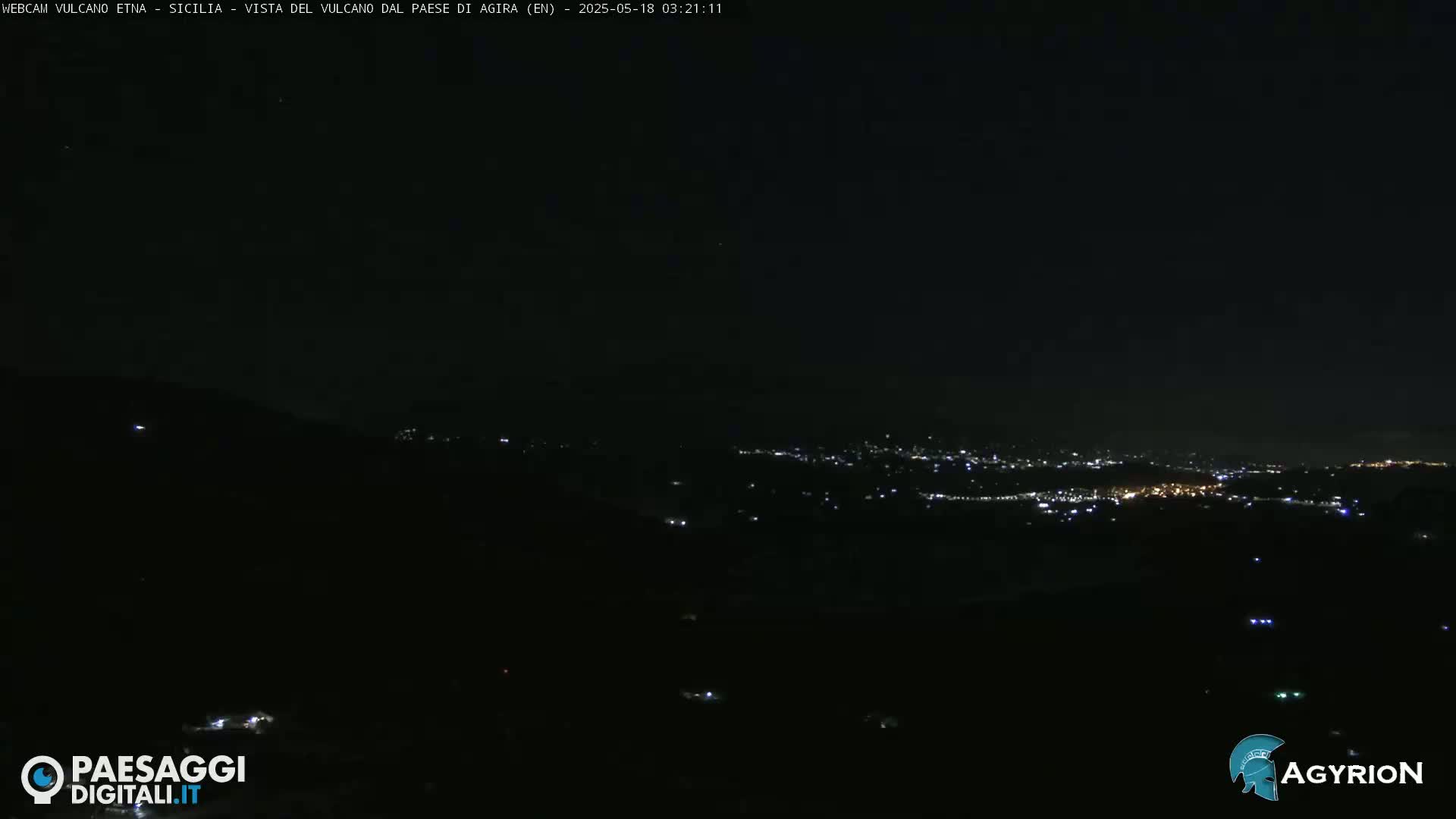 Etna Volcano Panaromic Live Cam from Agira - Enna, Scily, Italy