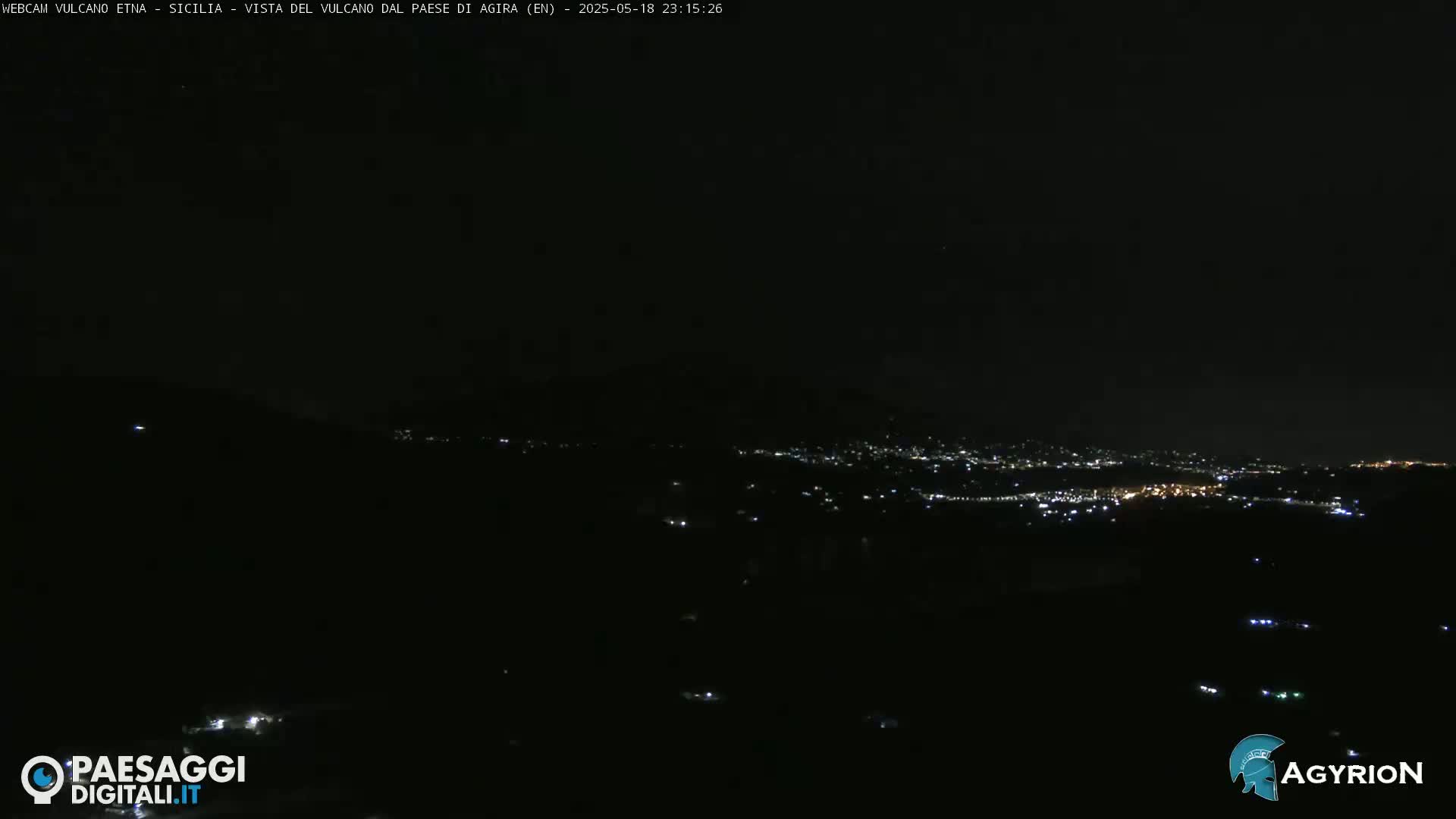 Etna Volcano Panaromic Live Cam from Agira - Enna, Scily, Italy