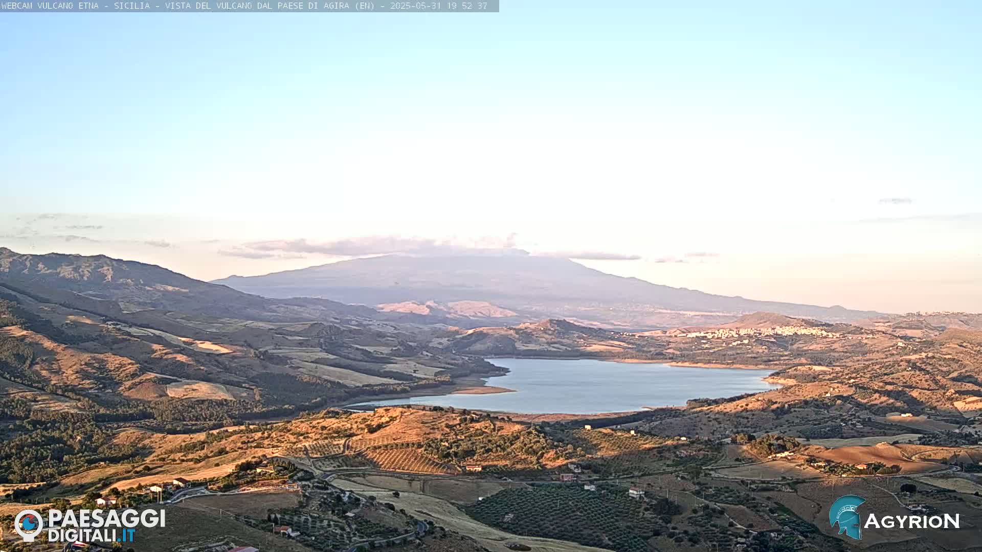 Etna Volcano Panaromic Live Cam from Agira - Enna, Scily, Italy