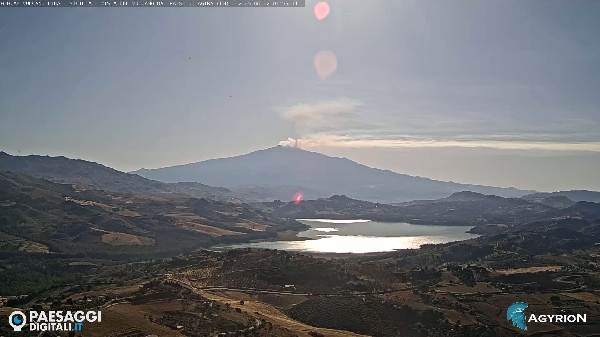 Etna Volcano Panaromic Live Cam from Agira - Enna, Scily, Italy
