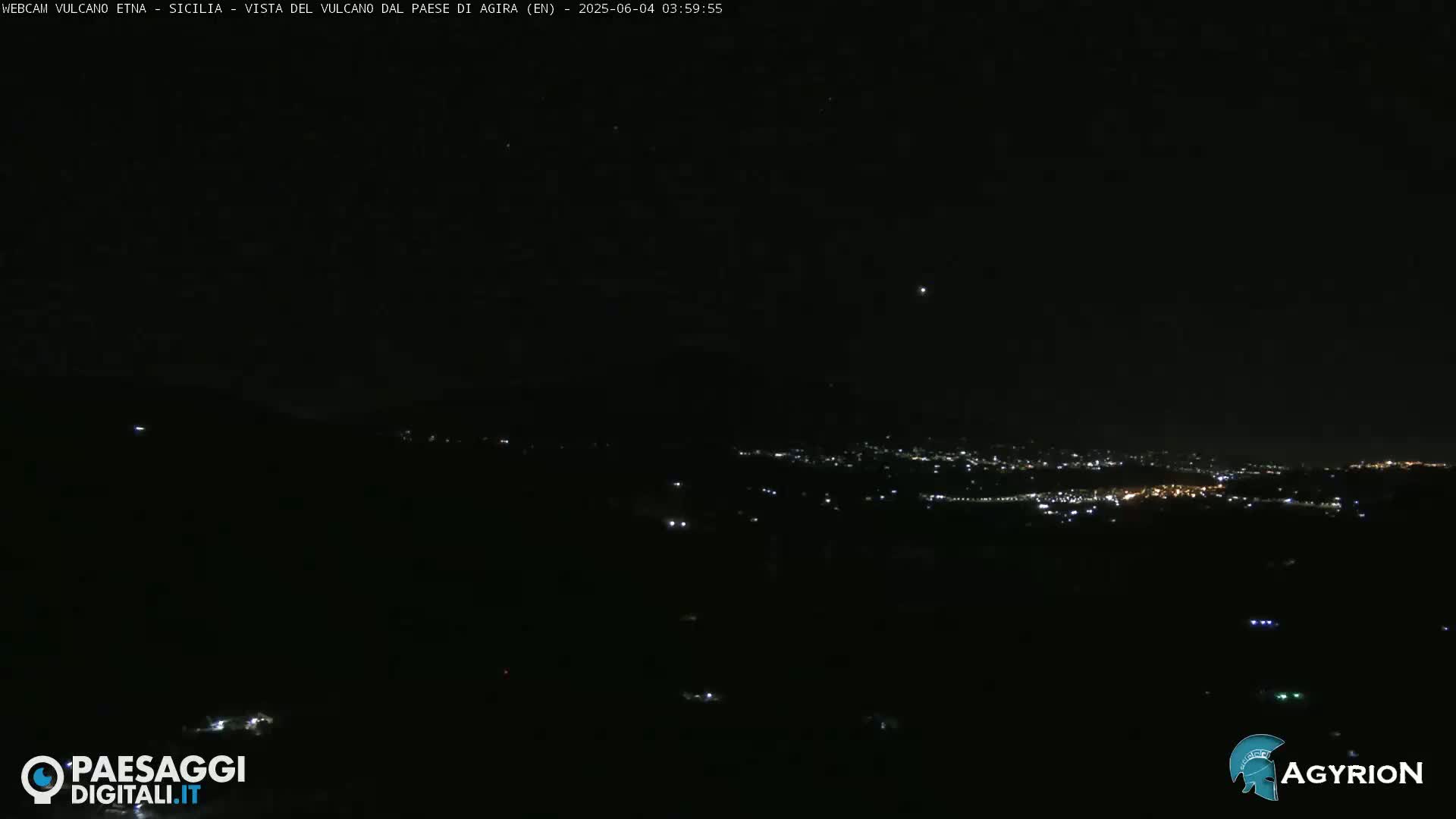 Etna Volcano Panaromic Live Cam from Agira - Enna, Scily, Italy