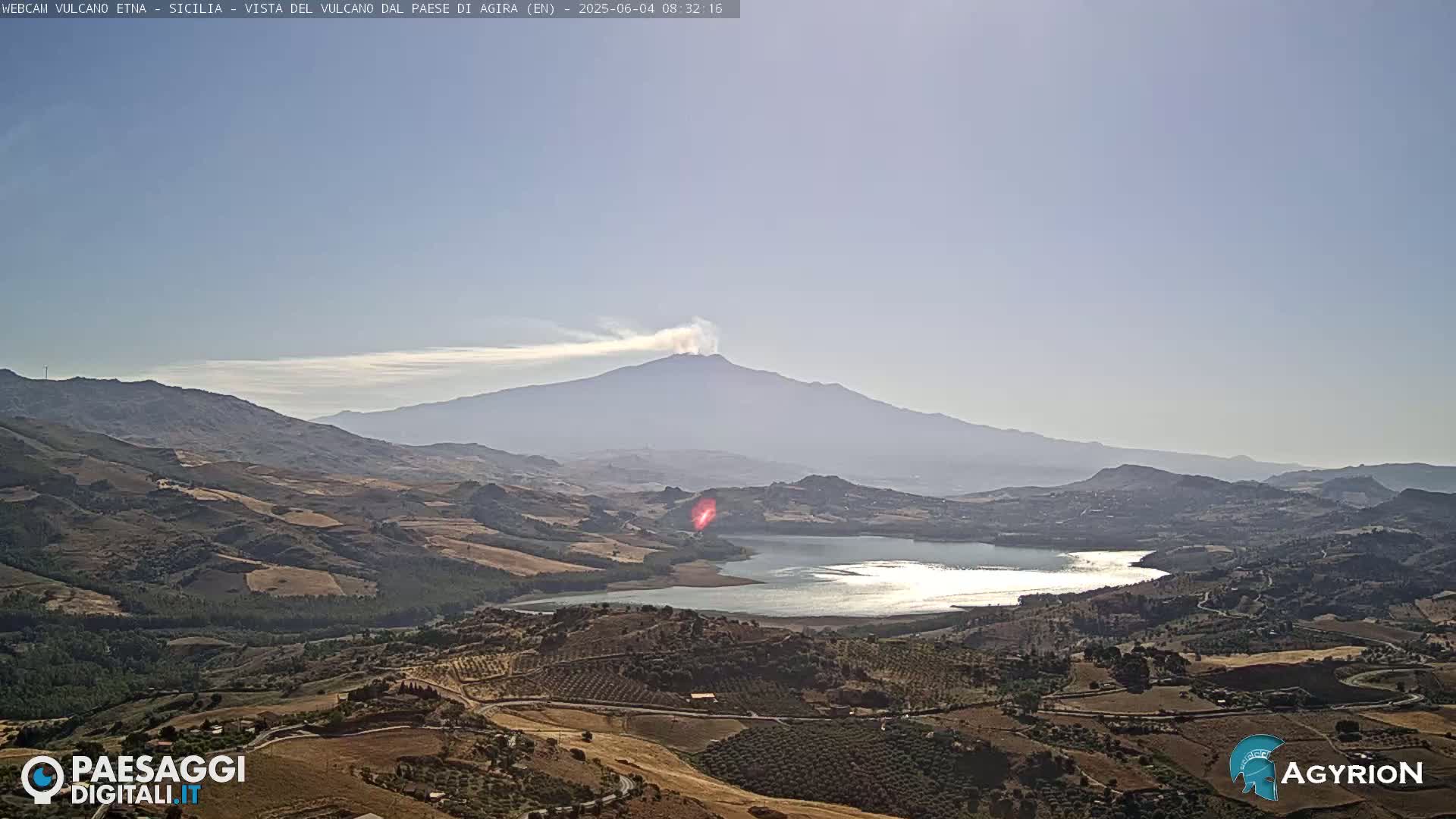 Etna Volcano Panaromic Live Cam from Agira - Enna, Scily, Italy