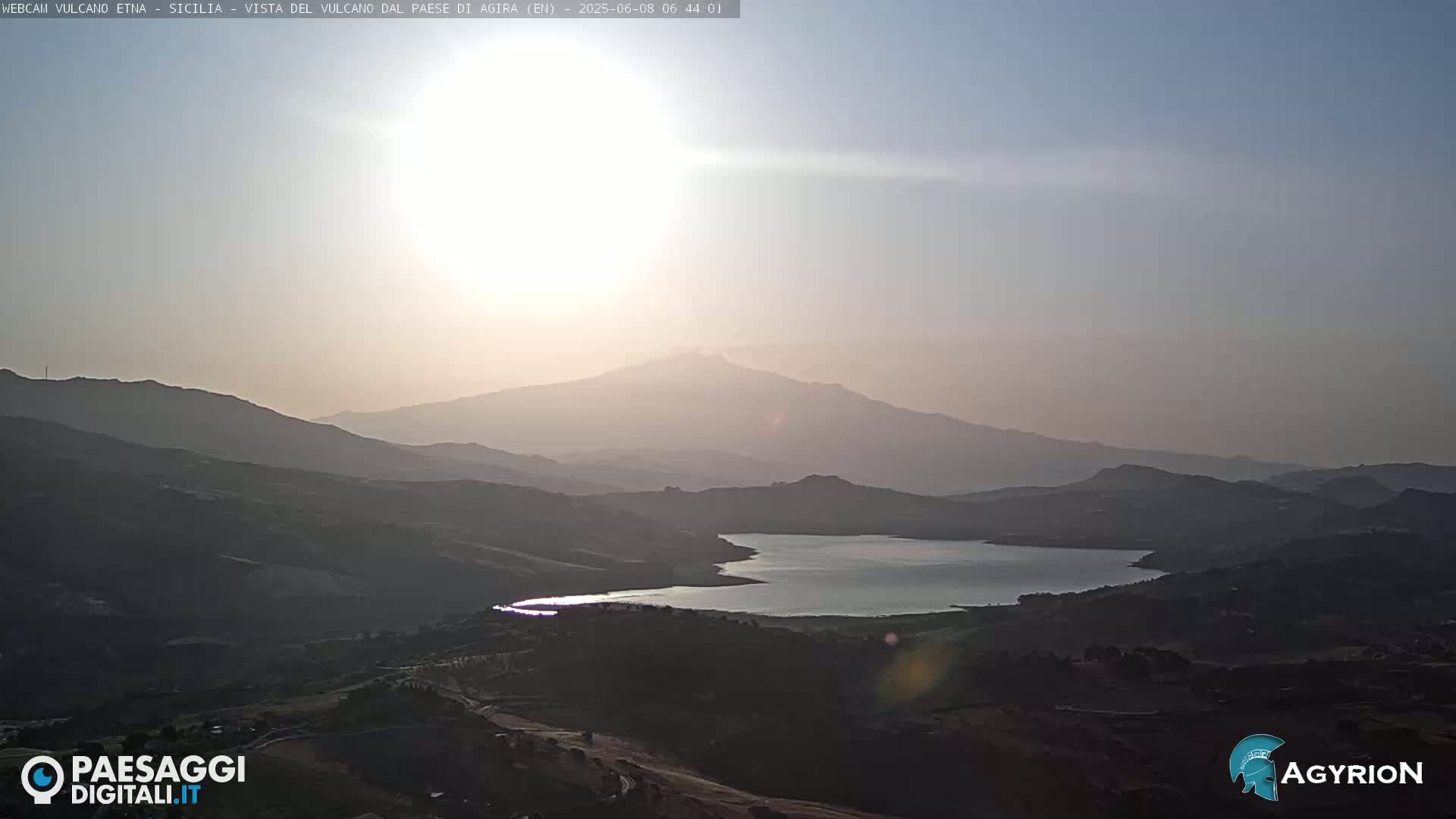 Etna Volcano Panaromic Live Cam from Agira - Enna, Scily, Italy