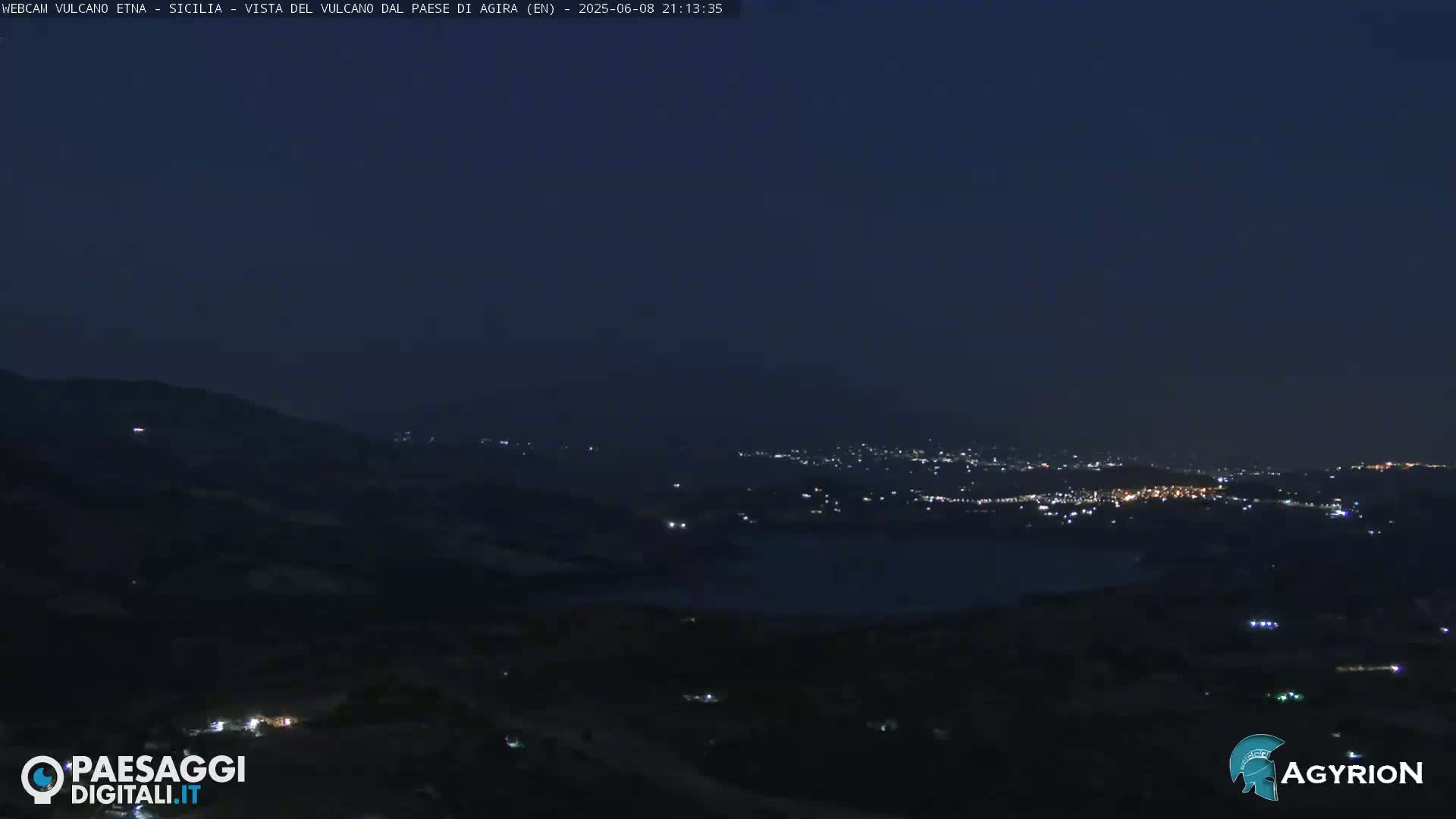 Etna Volcano Panaromic Live Cam from Agira - Enna, Scily, Italy