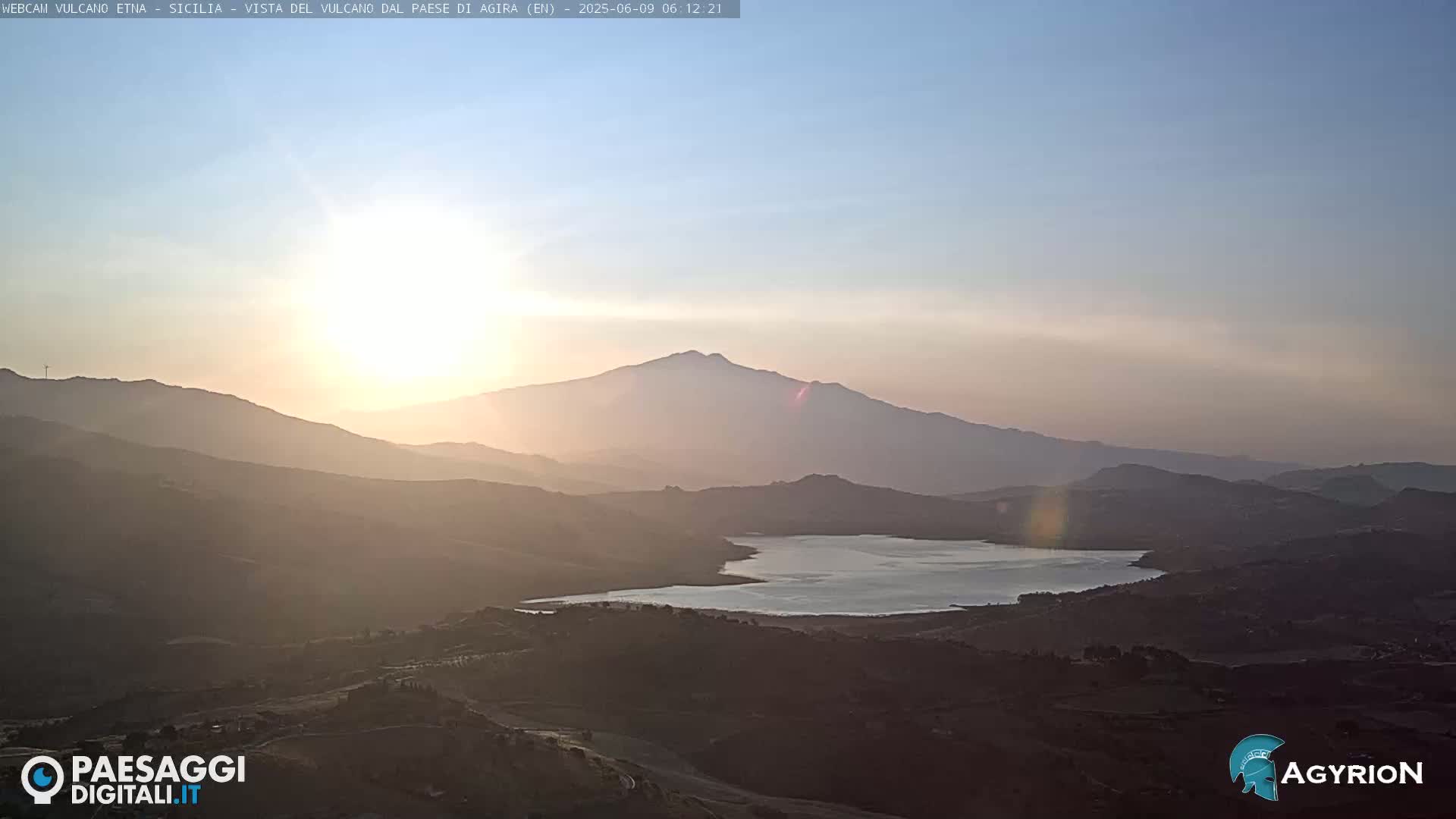 Etna Volcano Panaromic Live Cam from Agira - Enna, Scily, Italy