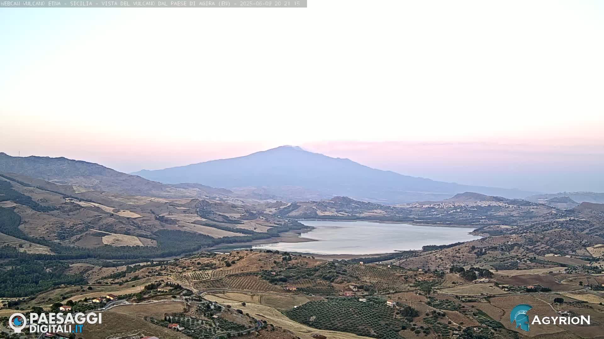 Etna Volcano Panaromic Live Cam from Agira - Enna, Scily, Italy