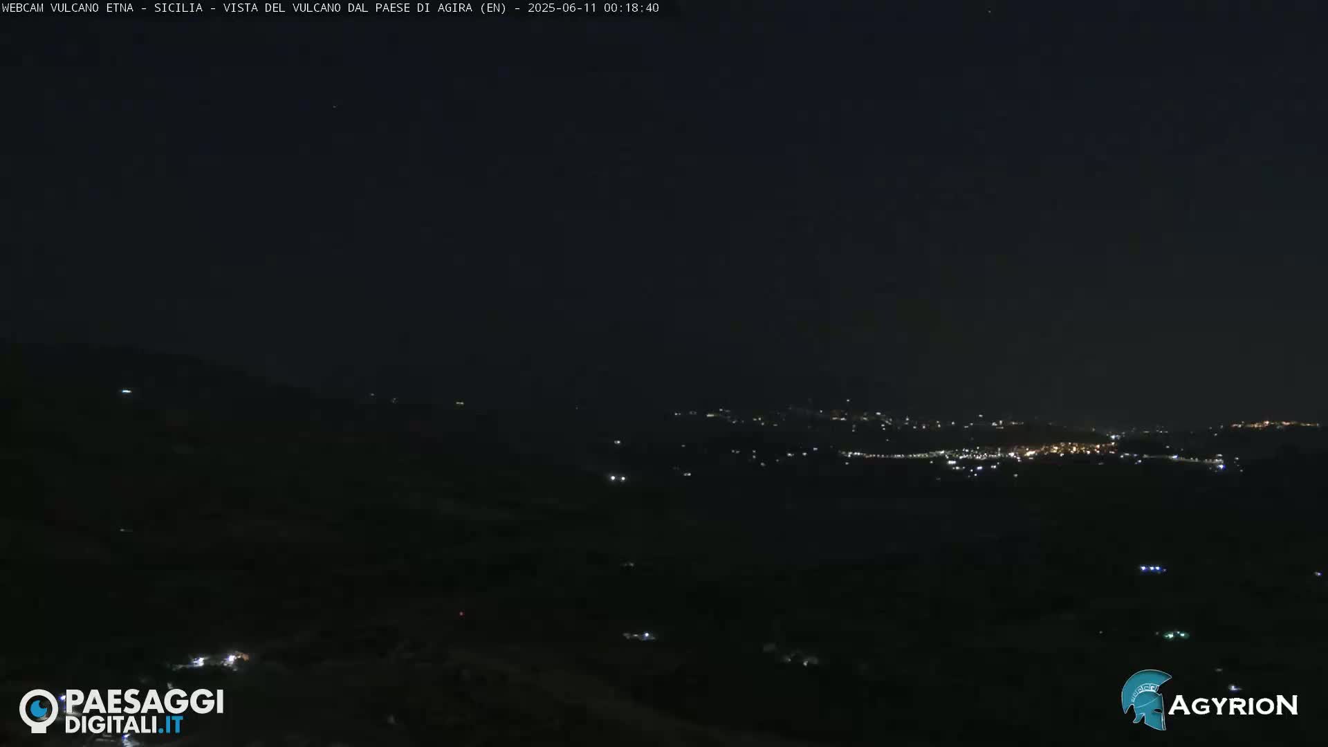 Etna Volcano Panaromic Live Cam from Agira - Enna, Scily, Italy